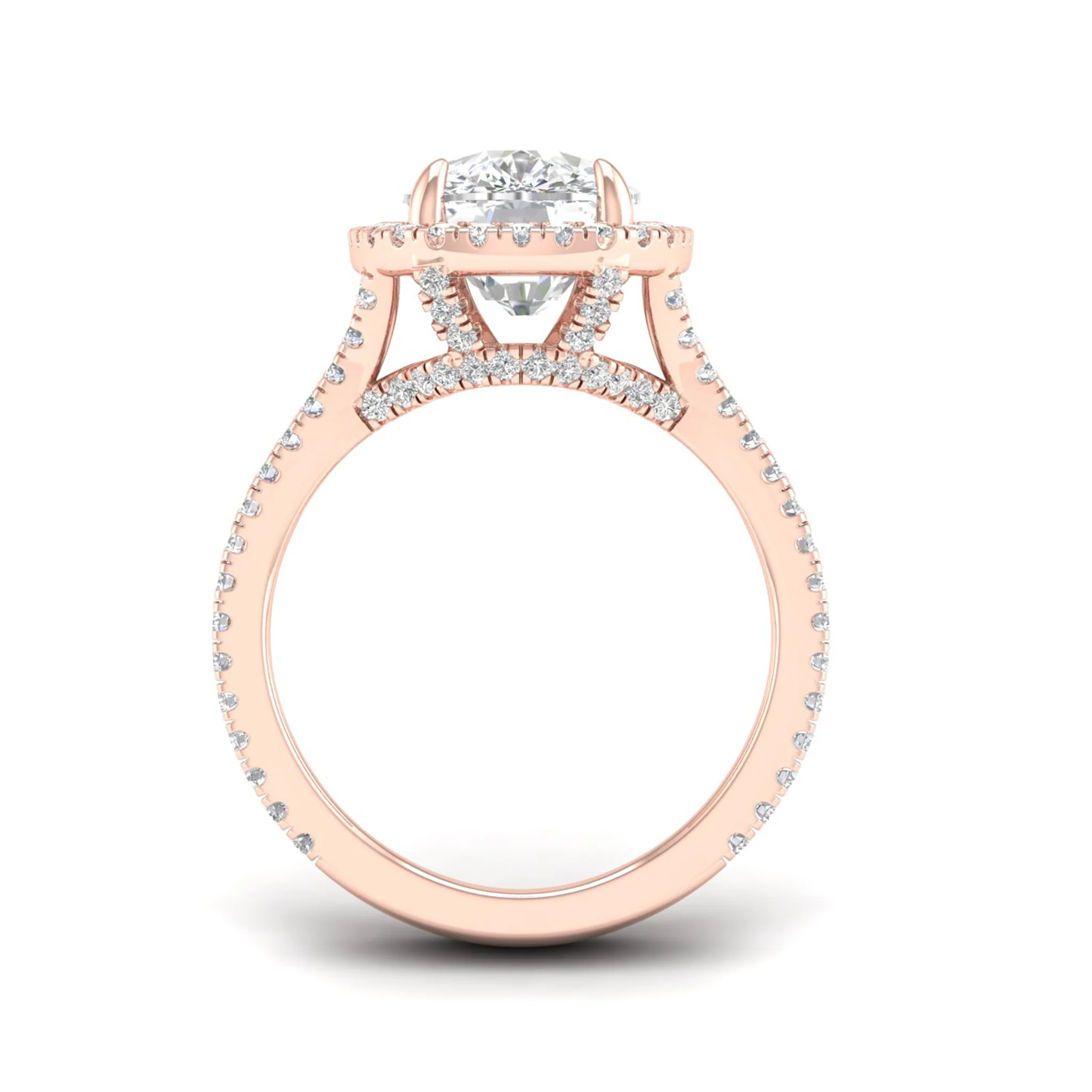5 1/10 ctw Cushion Split Shank Halo Ring - Image 10