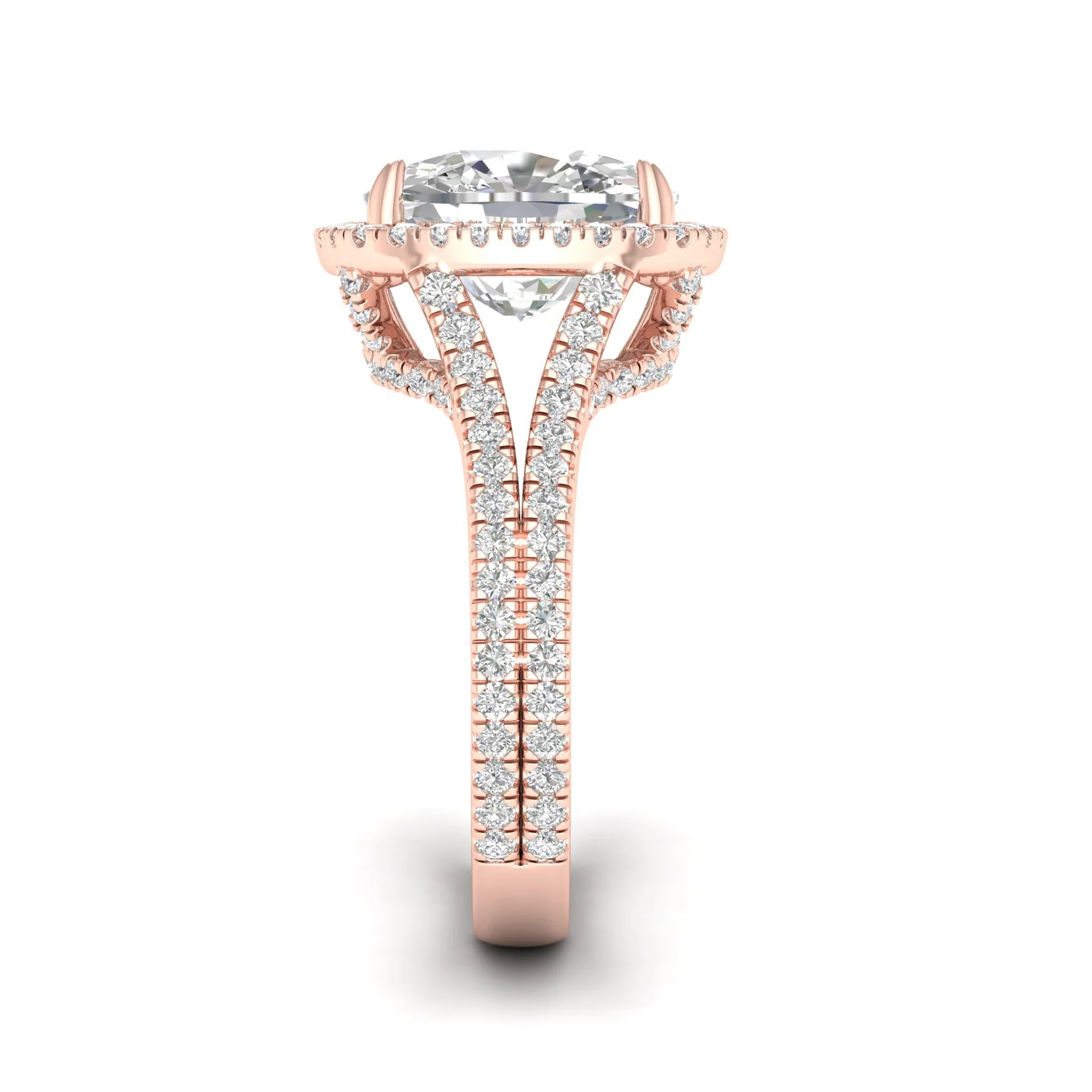 5 1/10 ctw Cushion Split Shank Halo Ring - Image 11