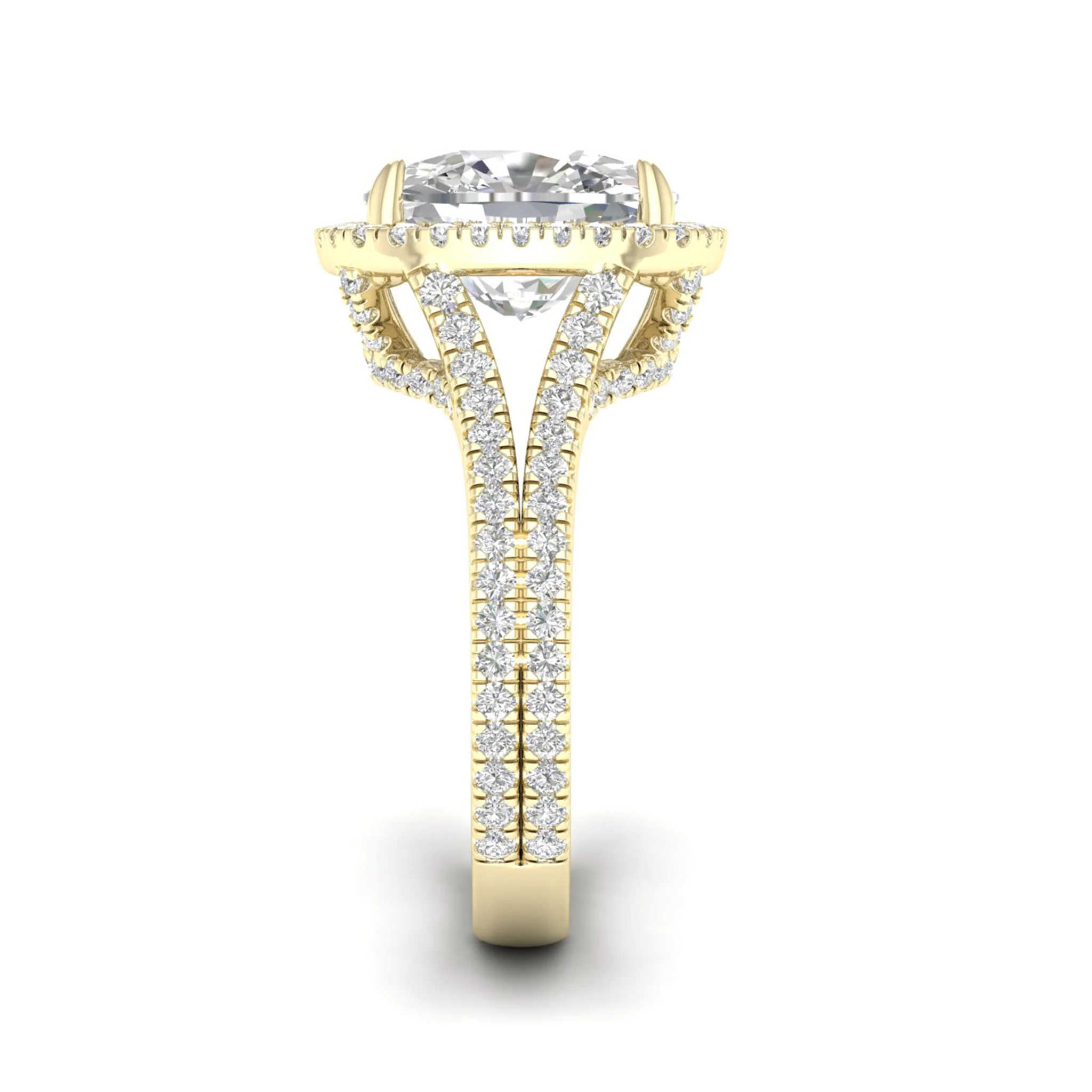 5 1/10 ctw Cushion Split Shank Halo Ring - Image 3