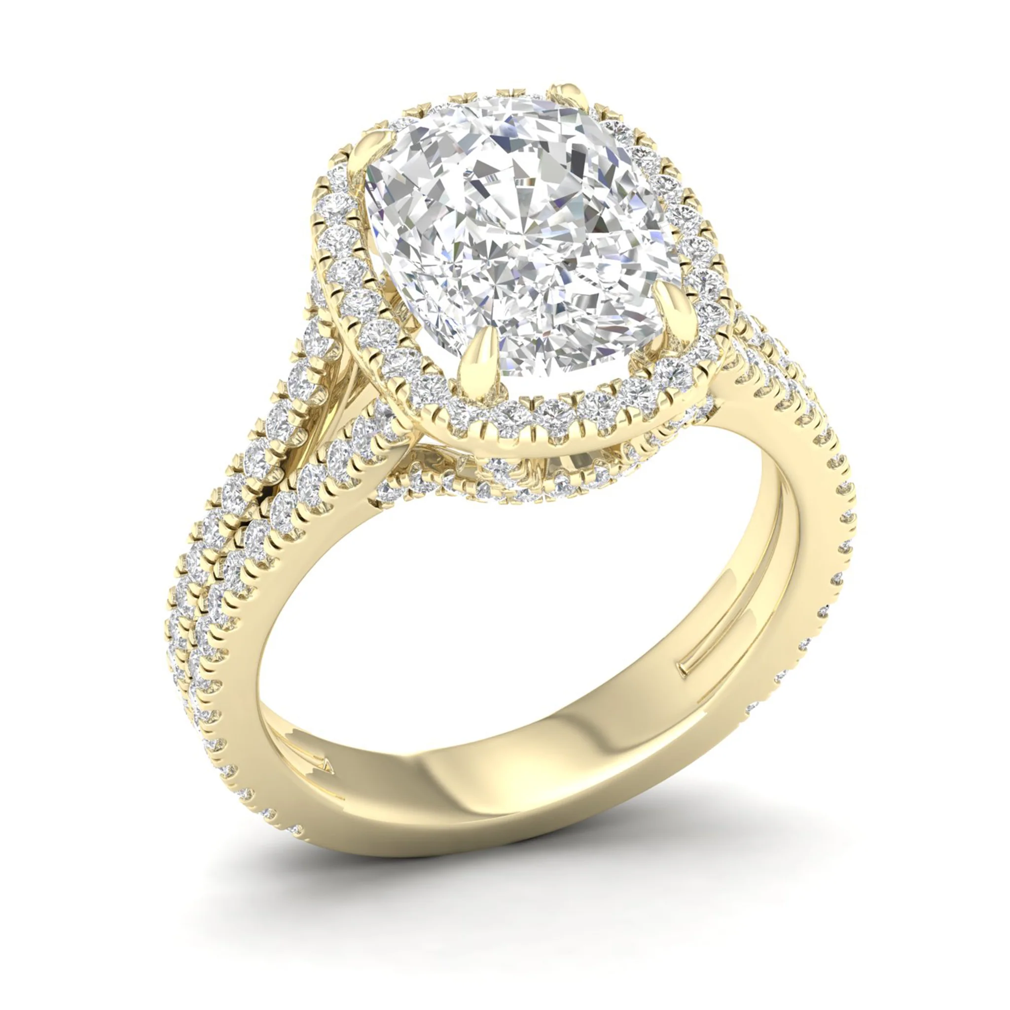 5 1/10 ctw Cushion Split Shank Halo Ring - Image 4