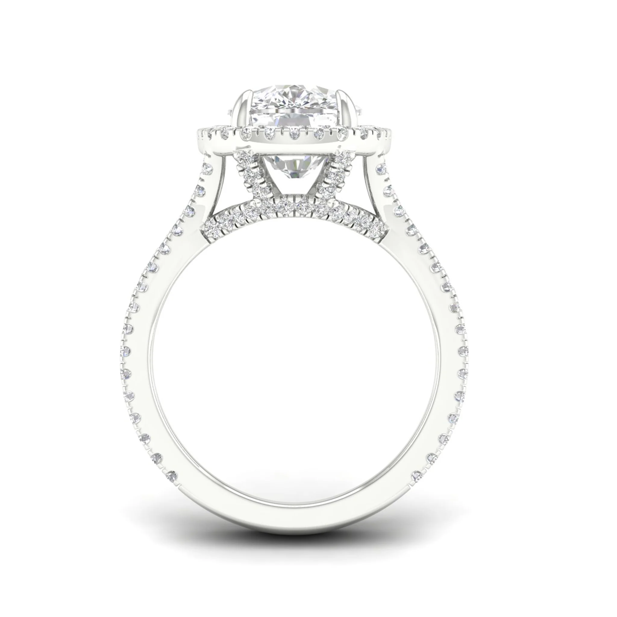 5 1/10 ctw Cushion Split Shank Halo Ring - Image 6