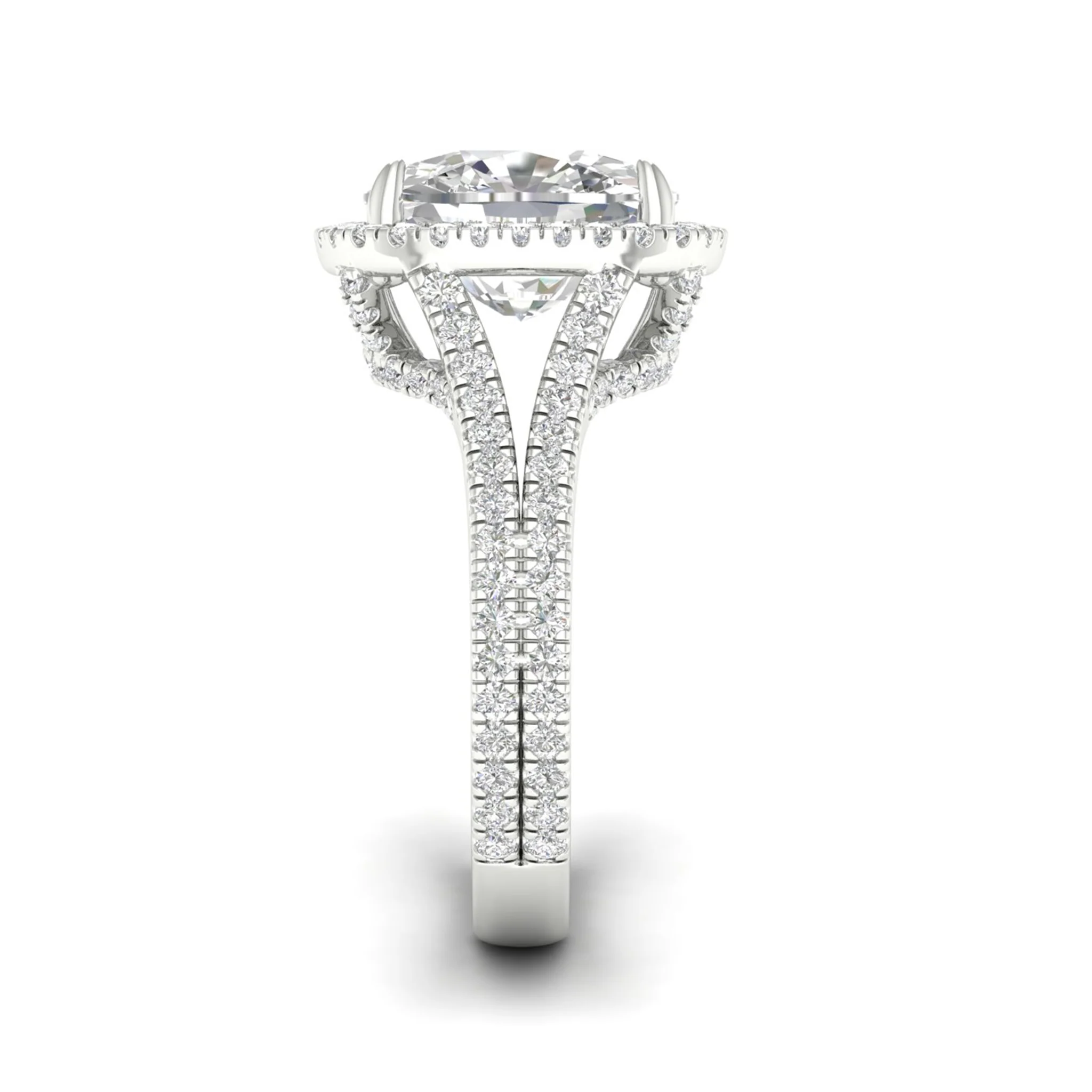 5 1/10 ctw Cushion Split Shank Halo Ring - Image 7