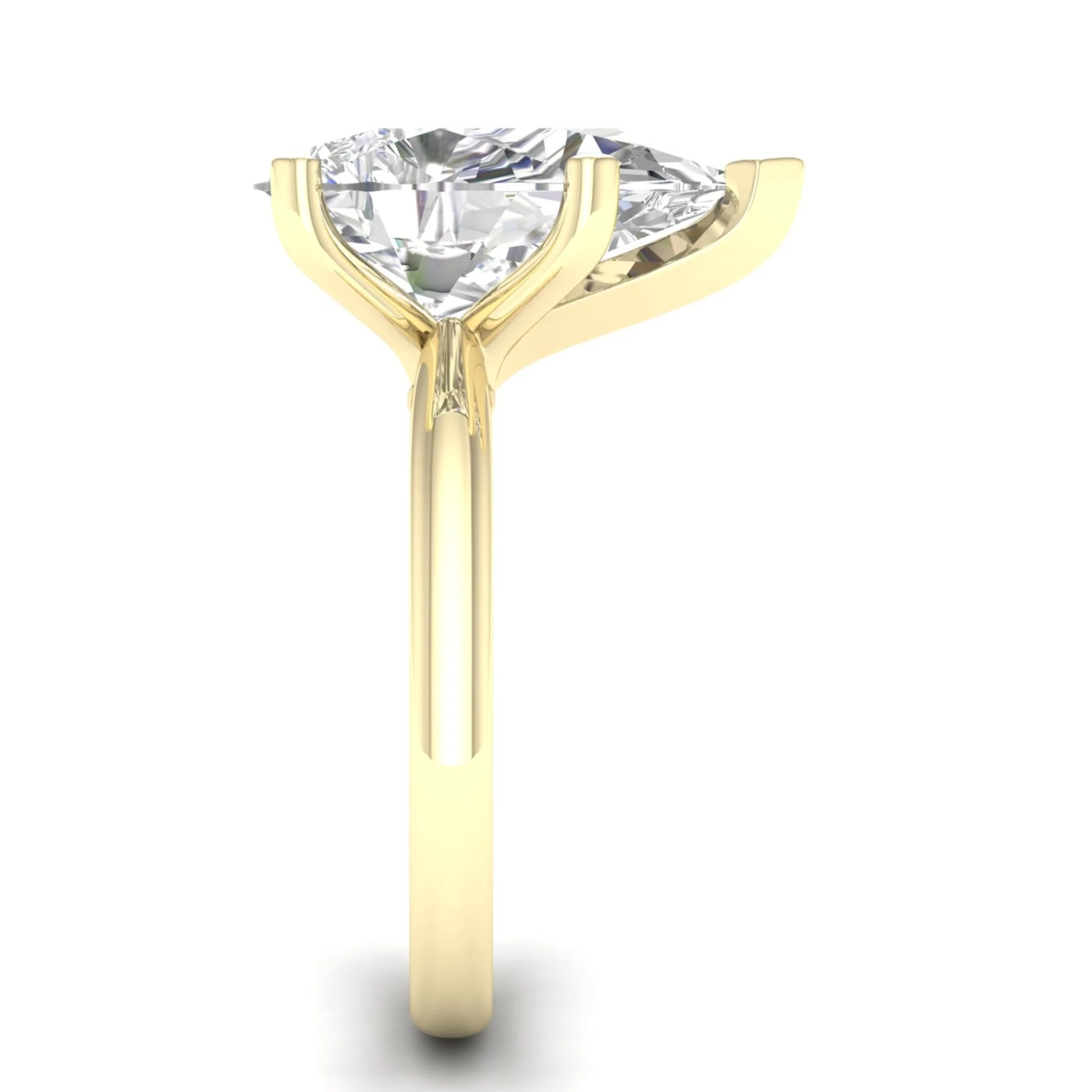 5 Ctw Classic Pear Solitaire Ring - Image 3