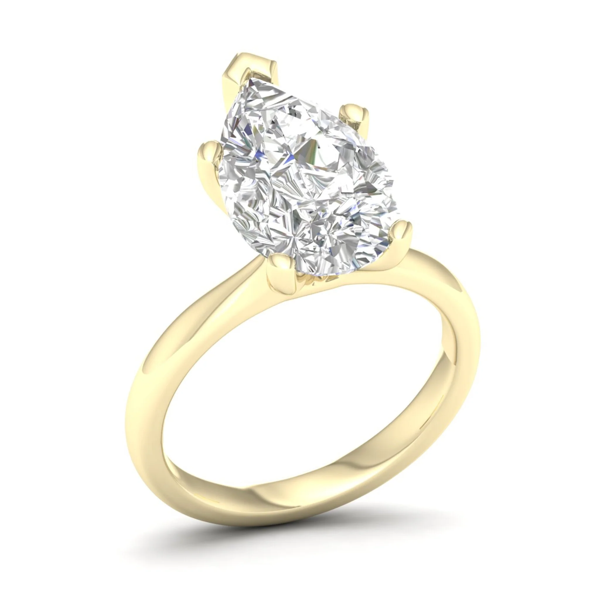5 Ctw Classic Pear Solitaire Ring - Image 4