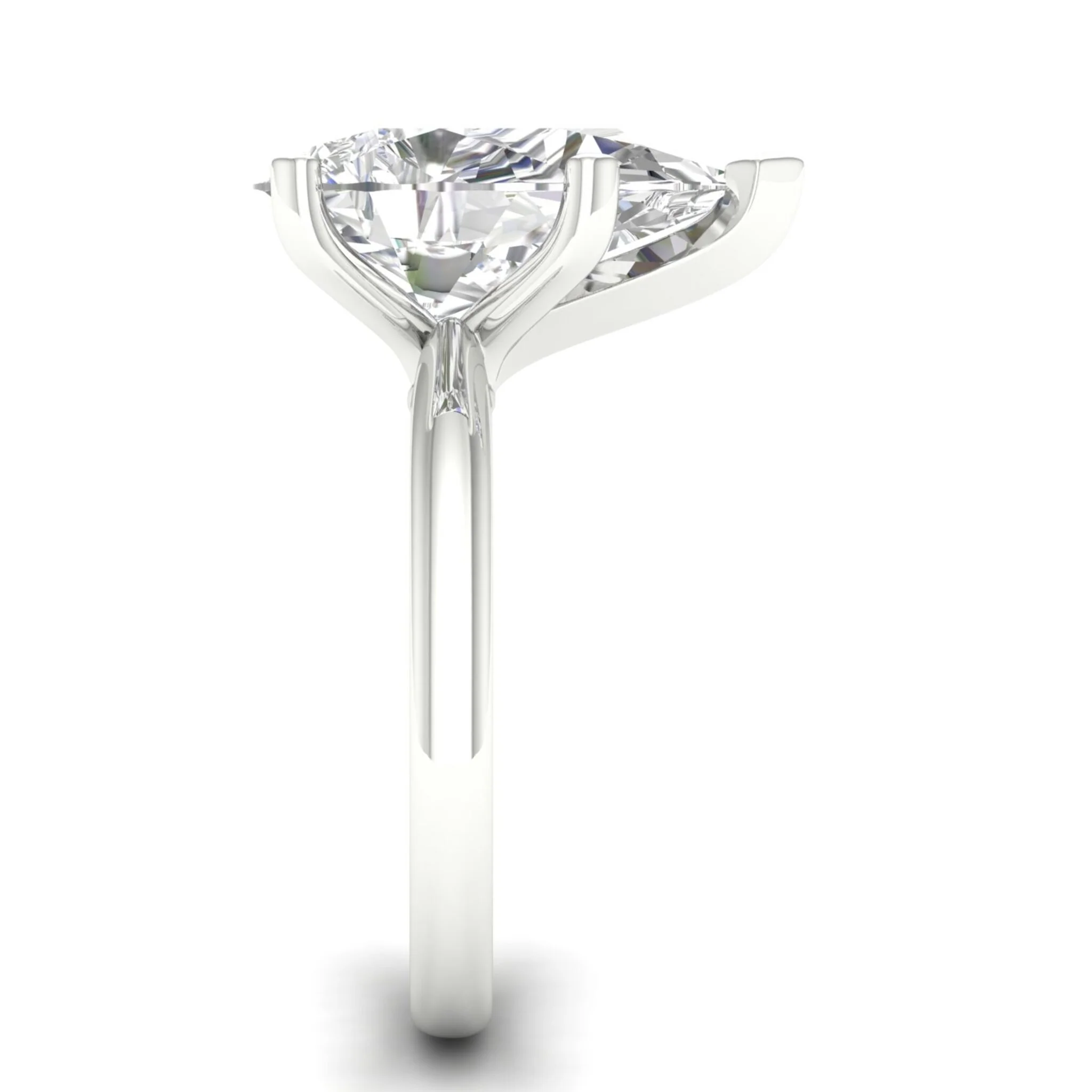 5 Ctw Classic Pear Solitaire Ring - Image 7
