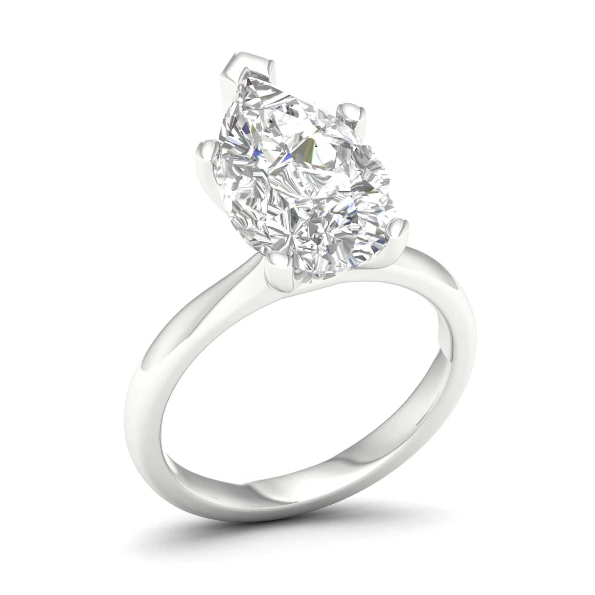 5 Ctw Classic Pear Solitaire Ring - Image 8