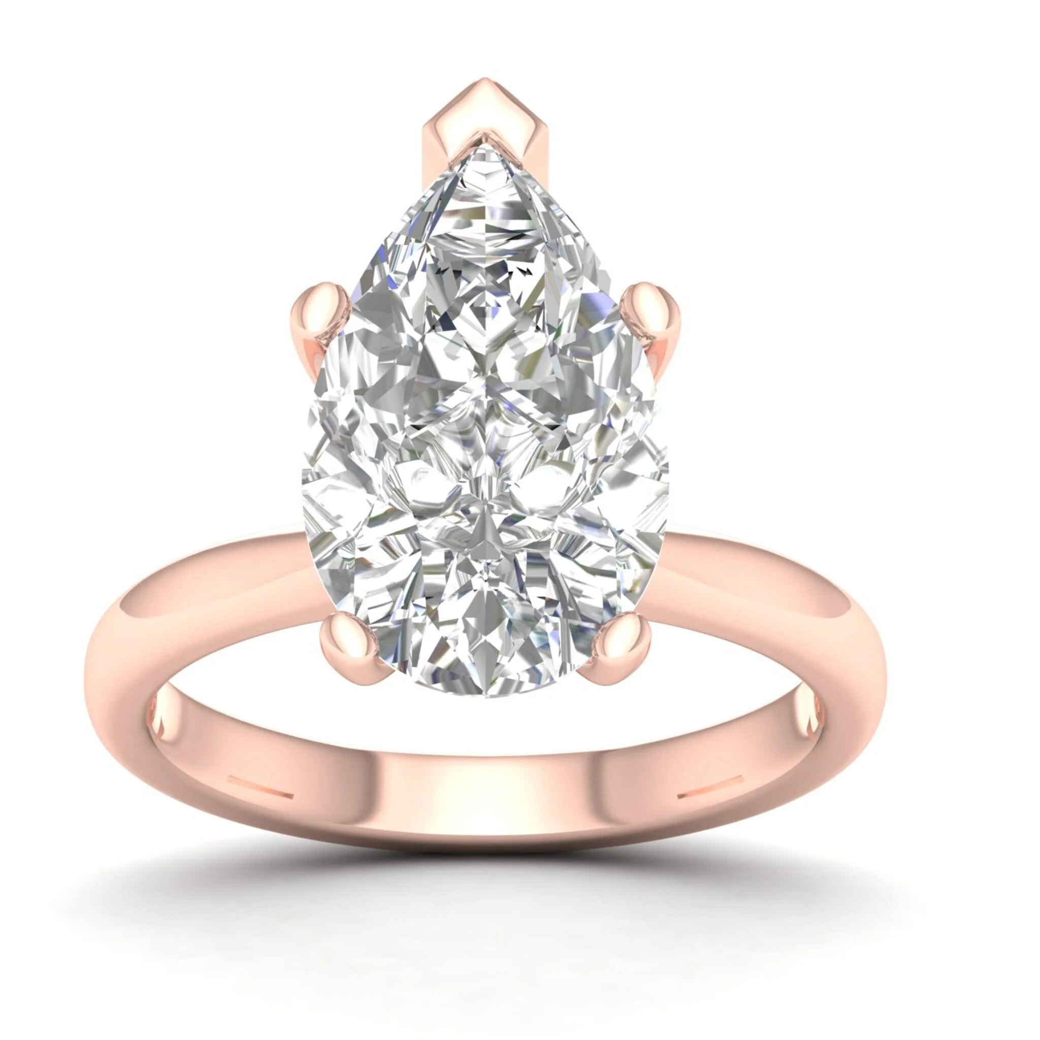 5 Ctw Classic Pear Solitaire Ring - Image 9