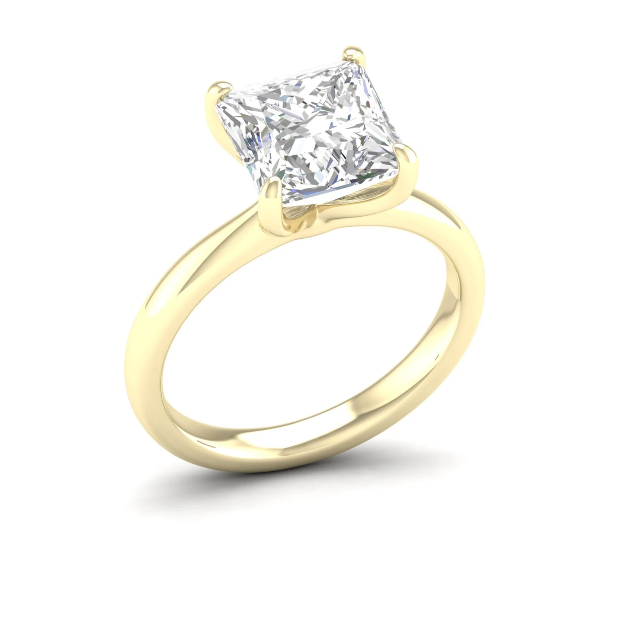 5 ctw Classic Princess Solitaire Ring - Image 3