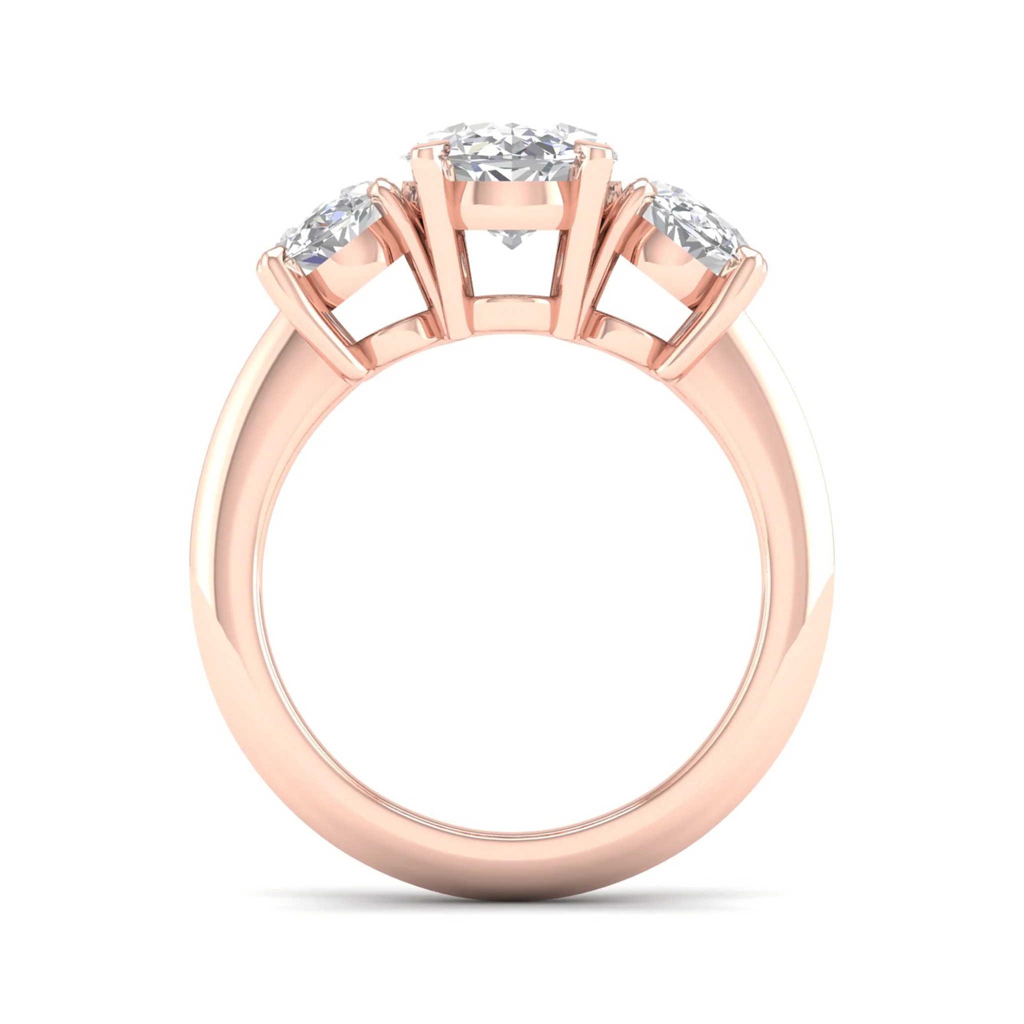 5 Ctw Oval Three Stone Engagement Ring - Image 10