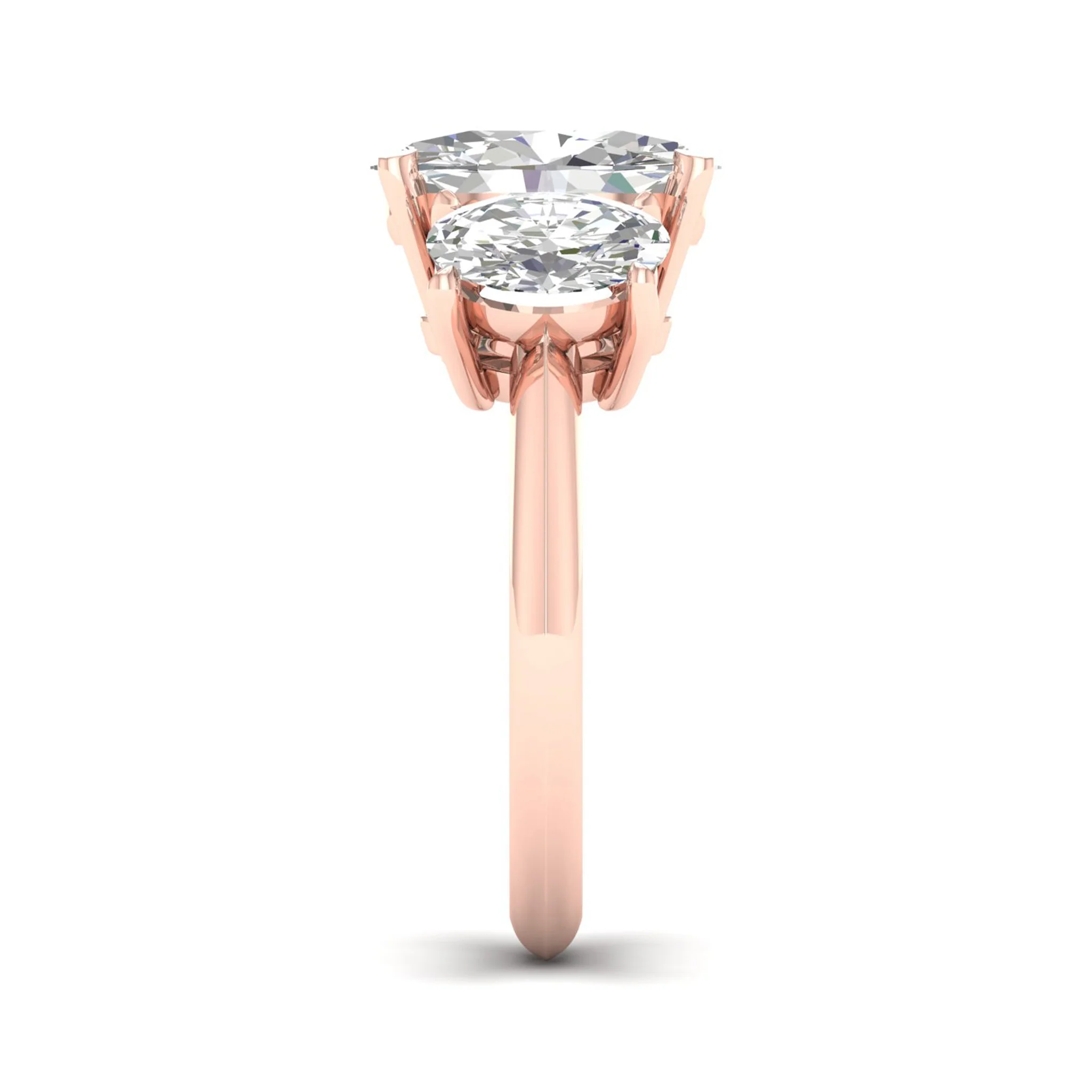 5 Ctw Oval Three Stone Engagement Ring - Image 11