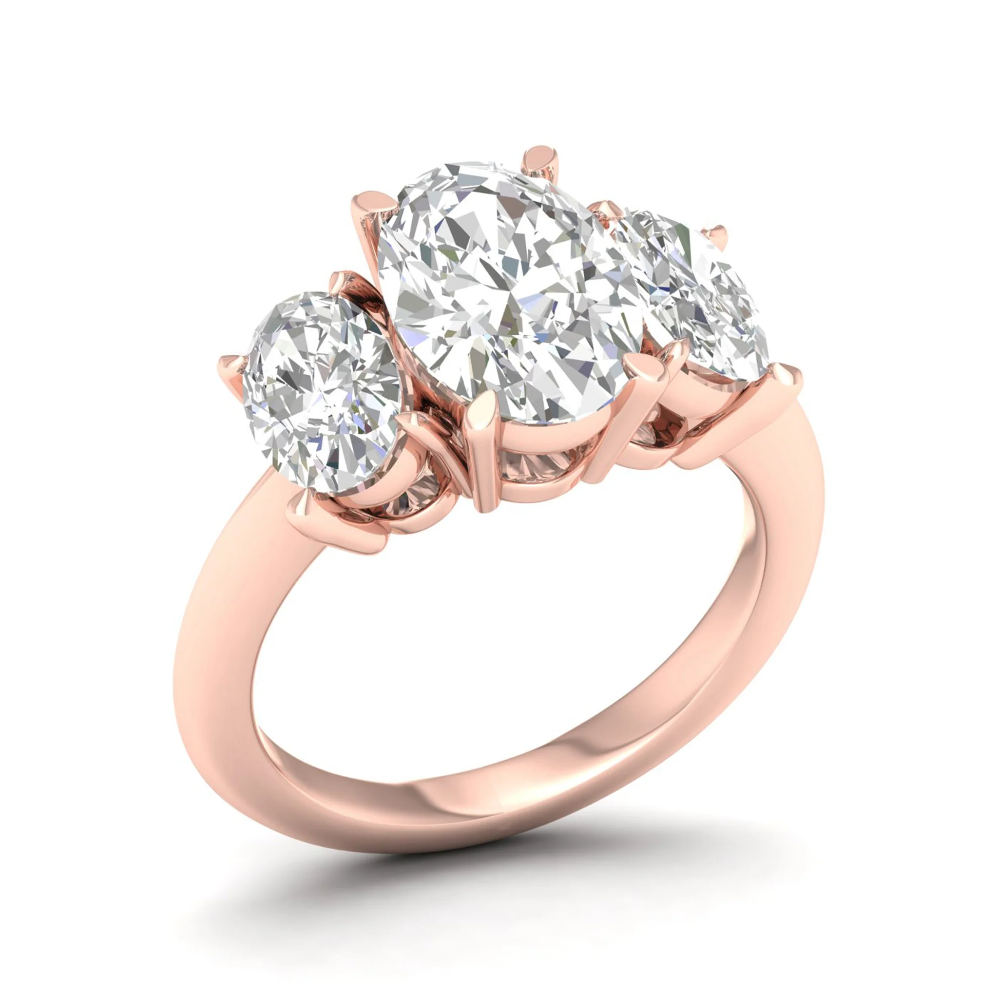 5 Ctw Oval Three Stone Engagement Ring - Image 12