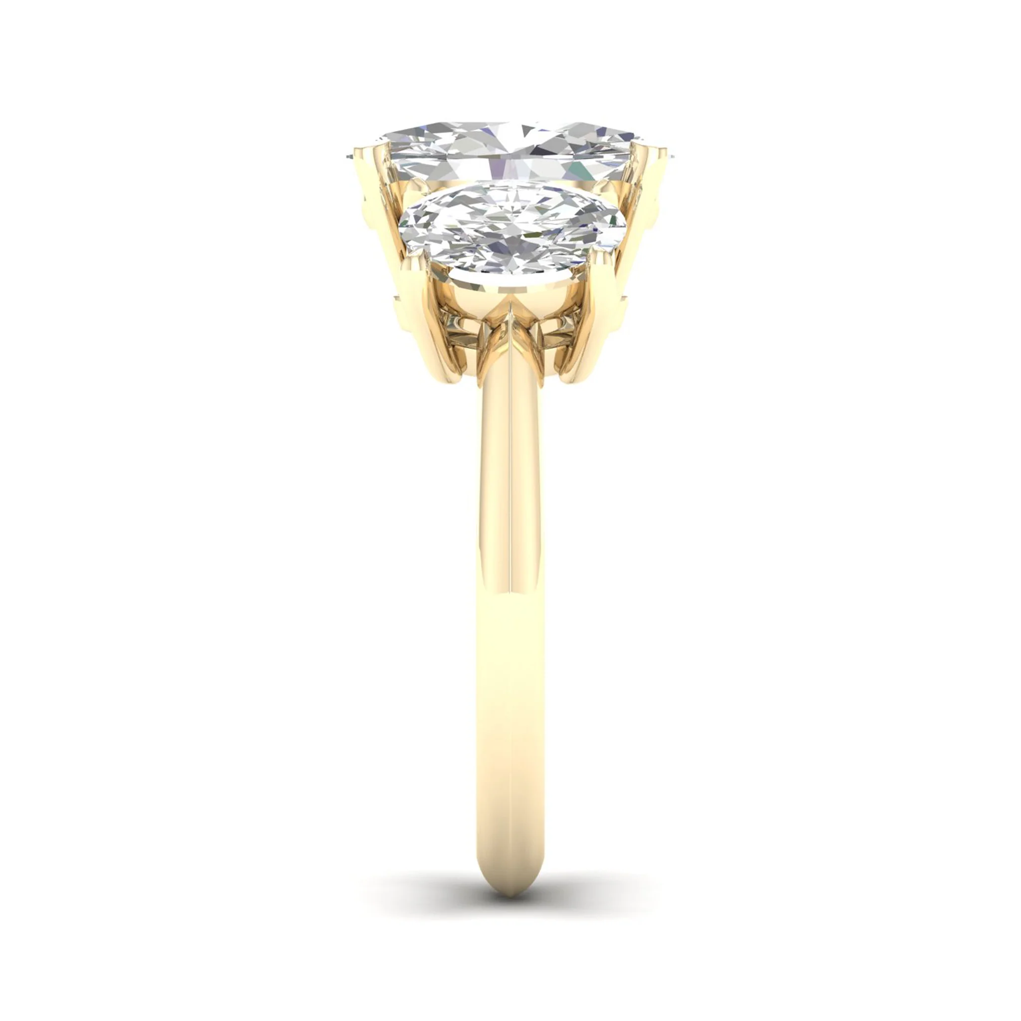 5 Ctw Oval Three Stone Engagement Ring - Image 3