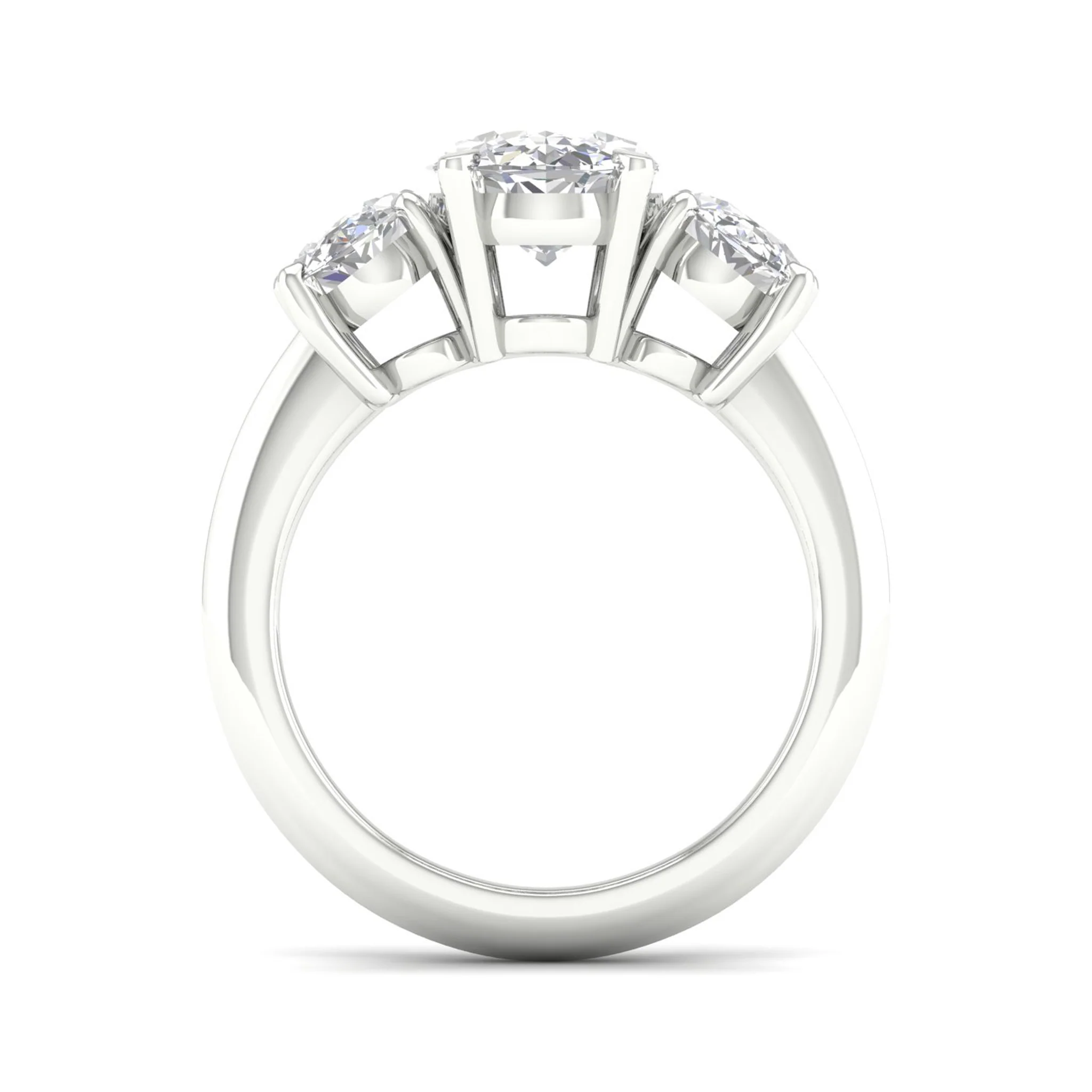 5 Ctw Oval Three Stone Engagement Ring - Image 6