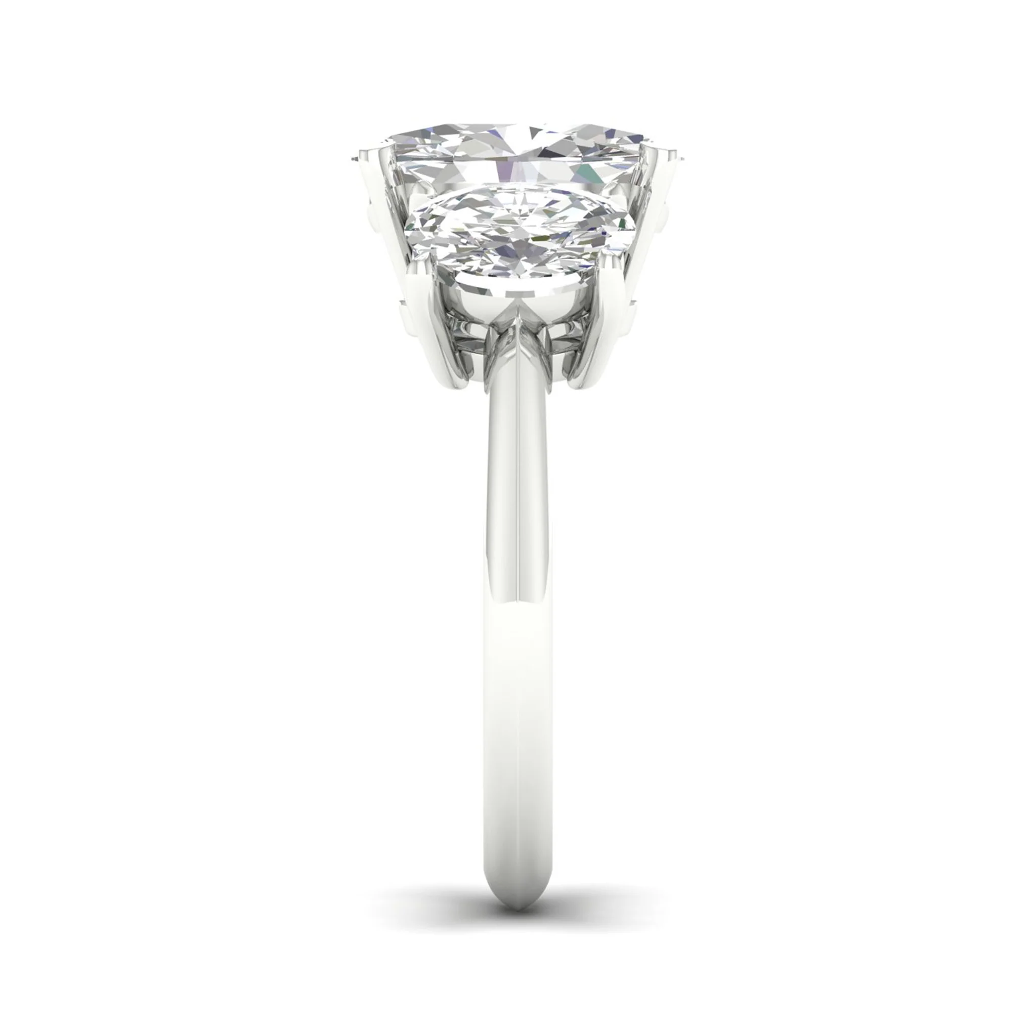 5 Ctw Oval Three Stone Engagement Ring - Image 7