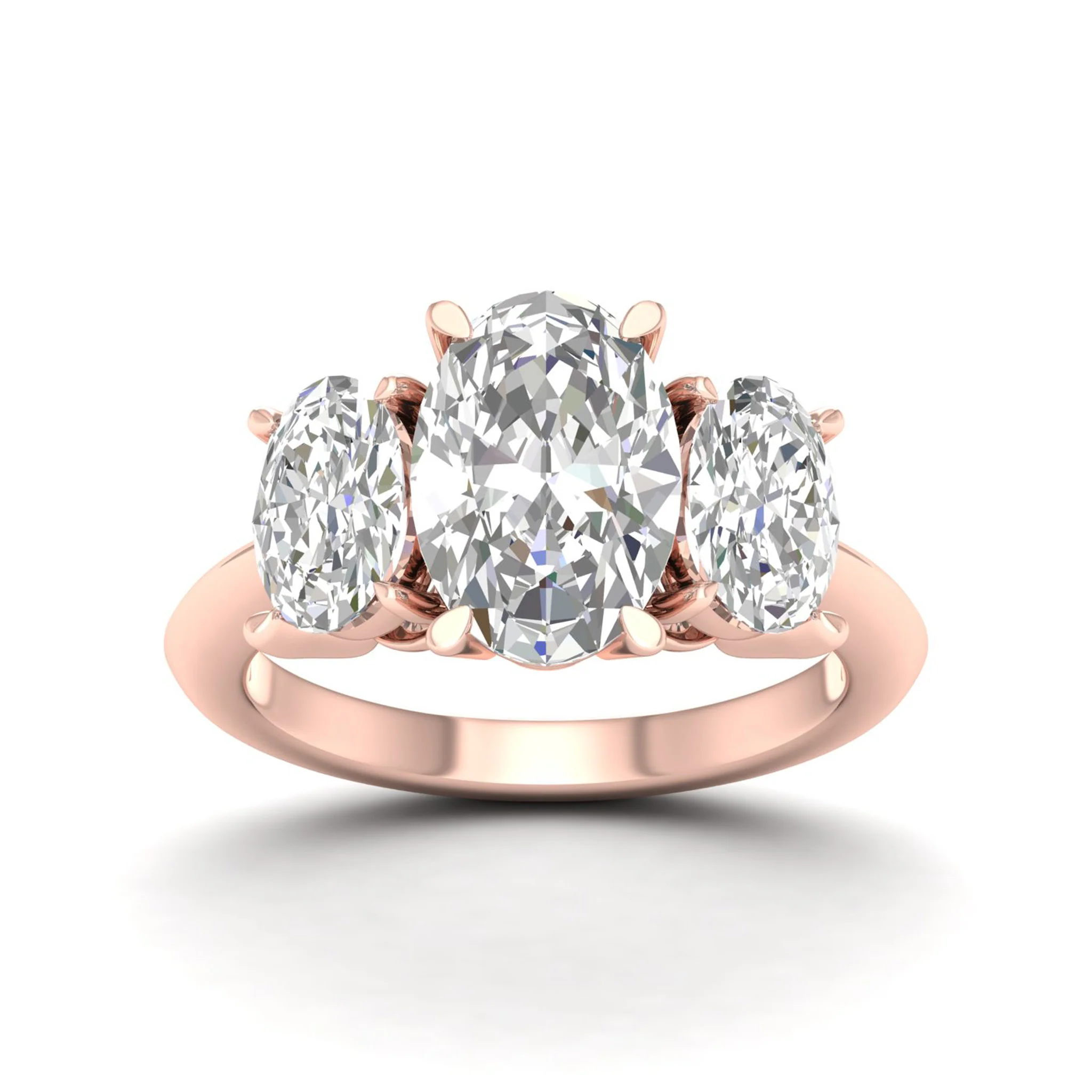 5 Ctw Oval Three Stone Engagement Ring - Image 9