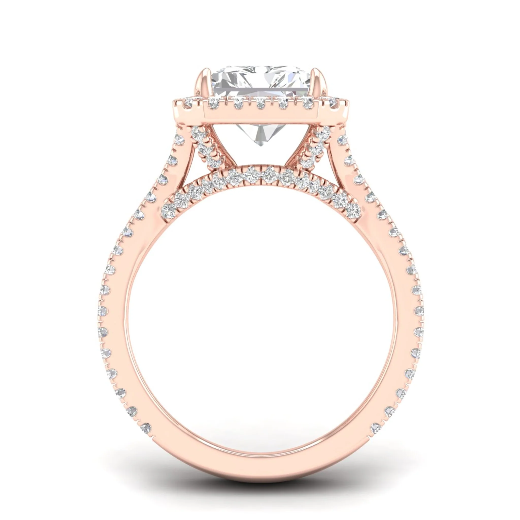 5 ctw Radiant Split Shank Halo Ring - Image 10