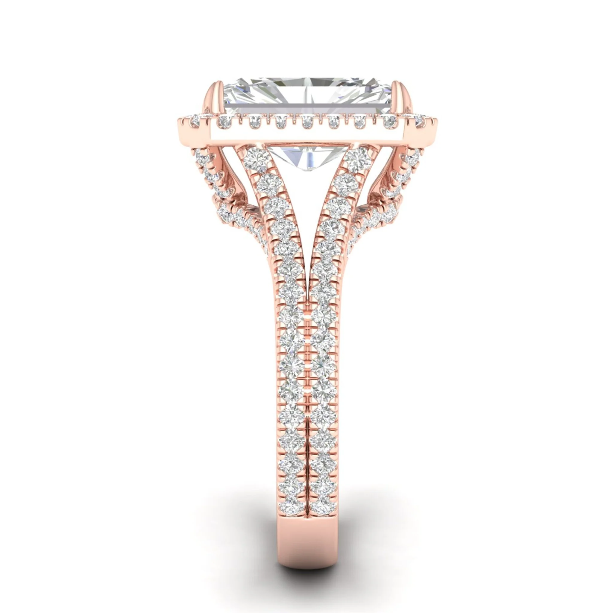5 ctw Radiant Split Shank Halo Ring - Image 11
