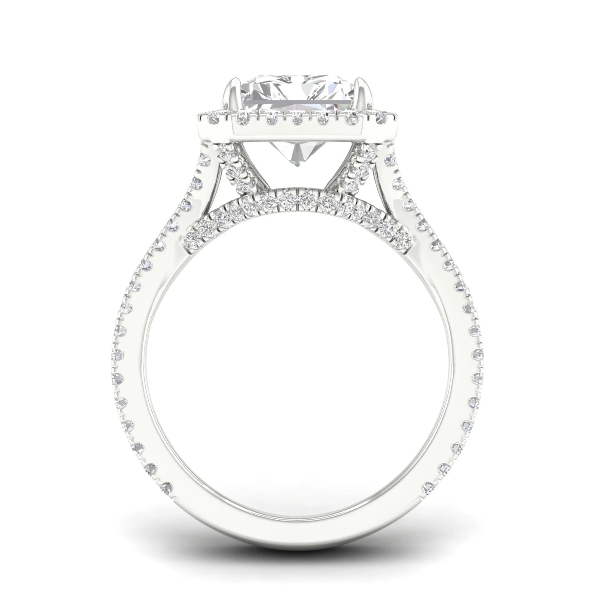 5 ctw Radiant Split Shank Halo Ring - Image 6