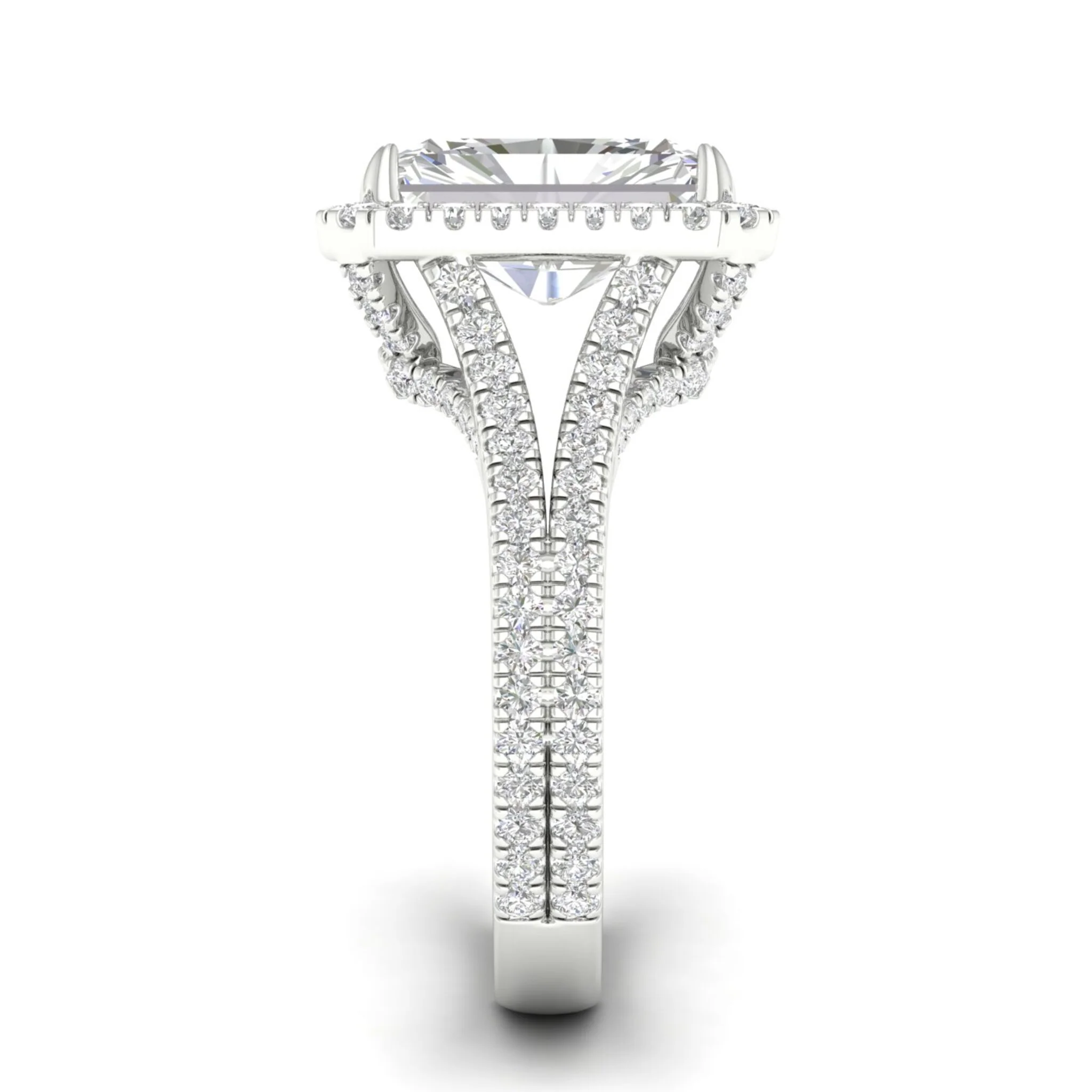 5 ctw Radiant Split Shank Halo Ring - Image 7
