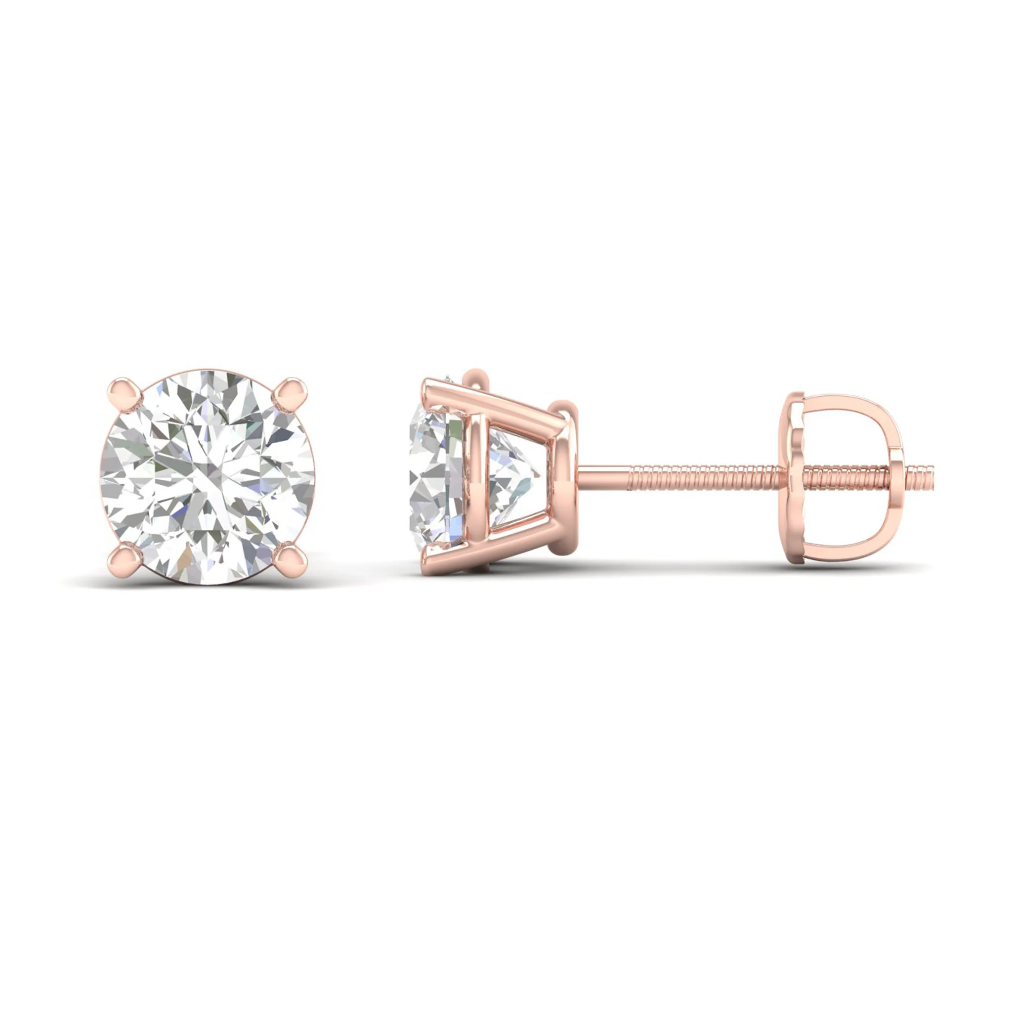 7 ctw Classic Round Solitaire Ear Stud - Image 14