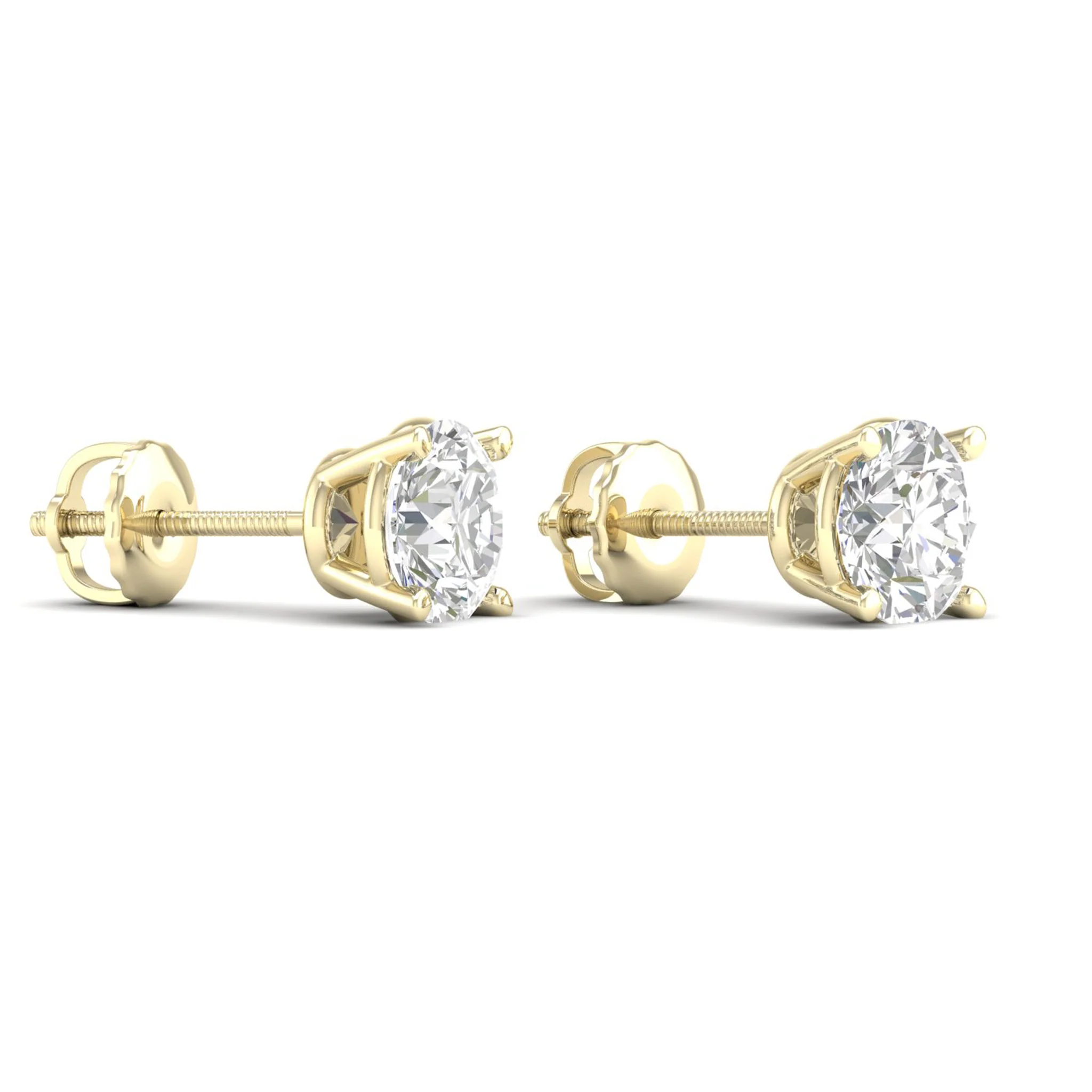 7 ctw Classic Round Solitaire Ear Stud - Image 3