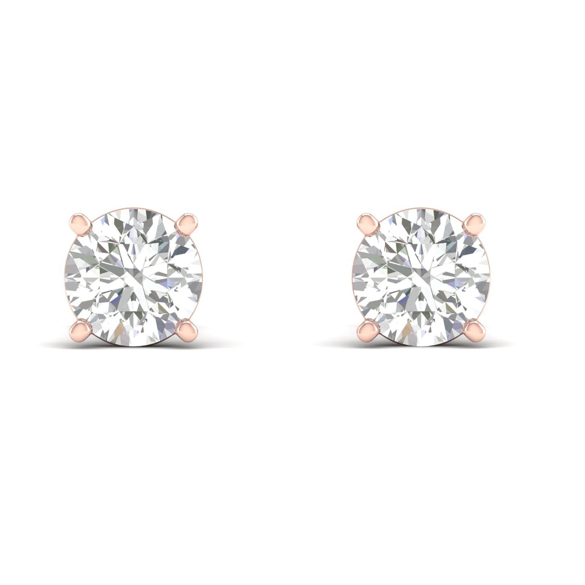 7 ctw Classic Round Solitaire Ear Stud - Image 4