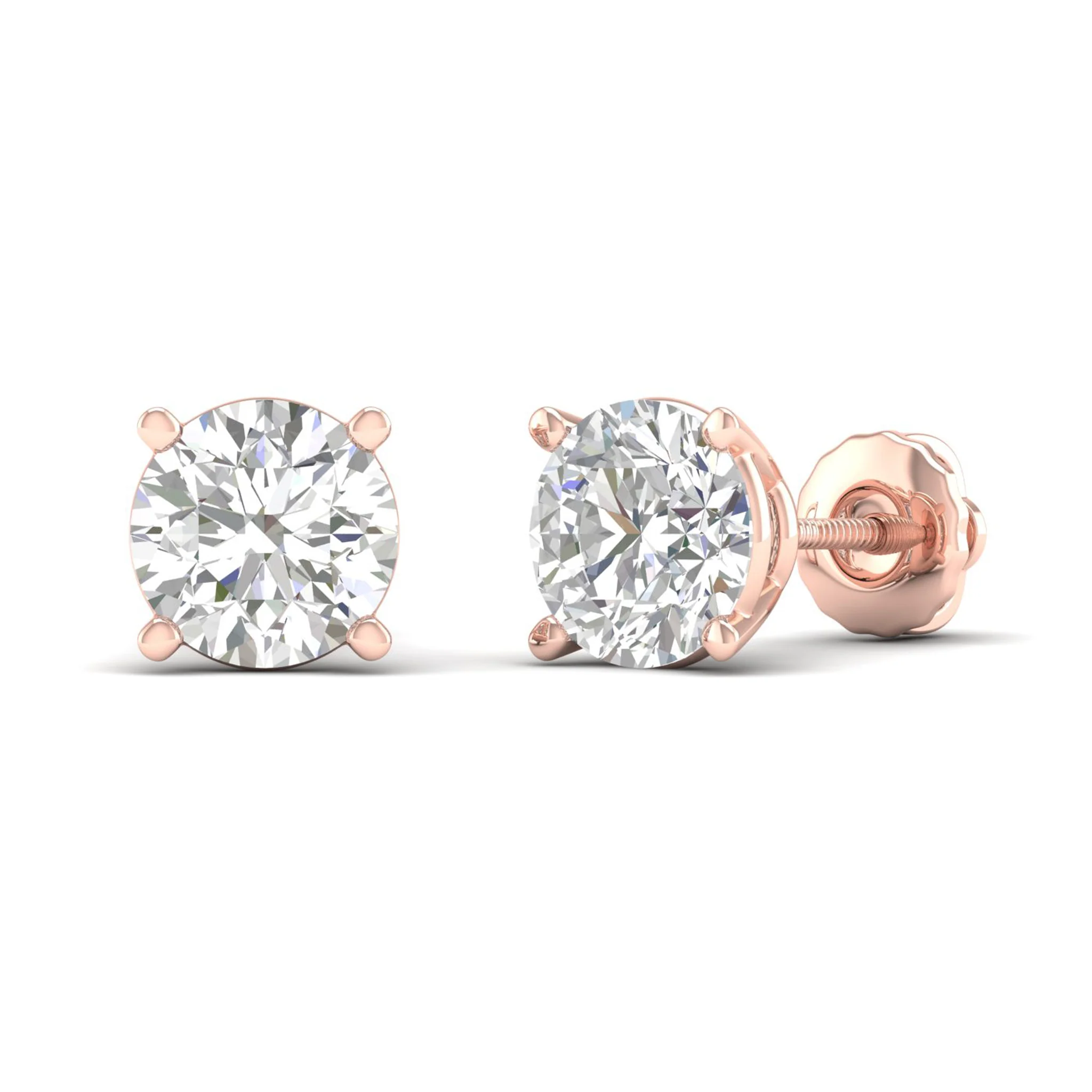 8 ctw Classic Round Solitaire Ear Stud - Image 12