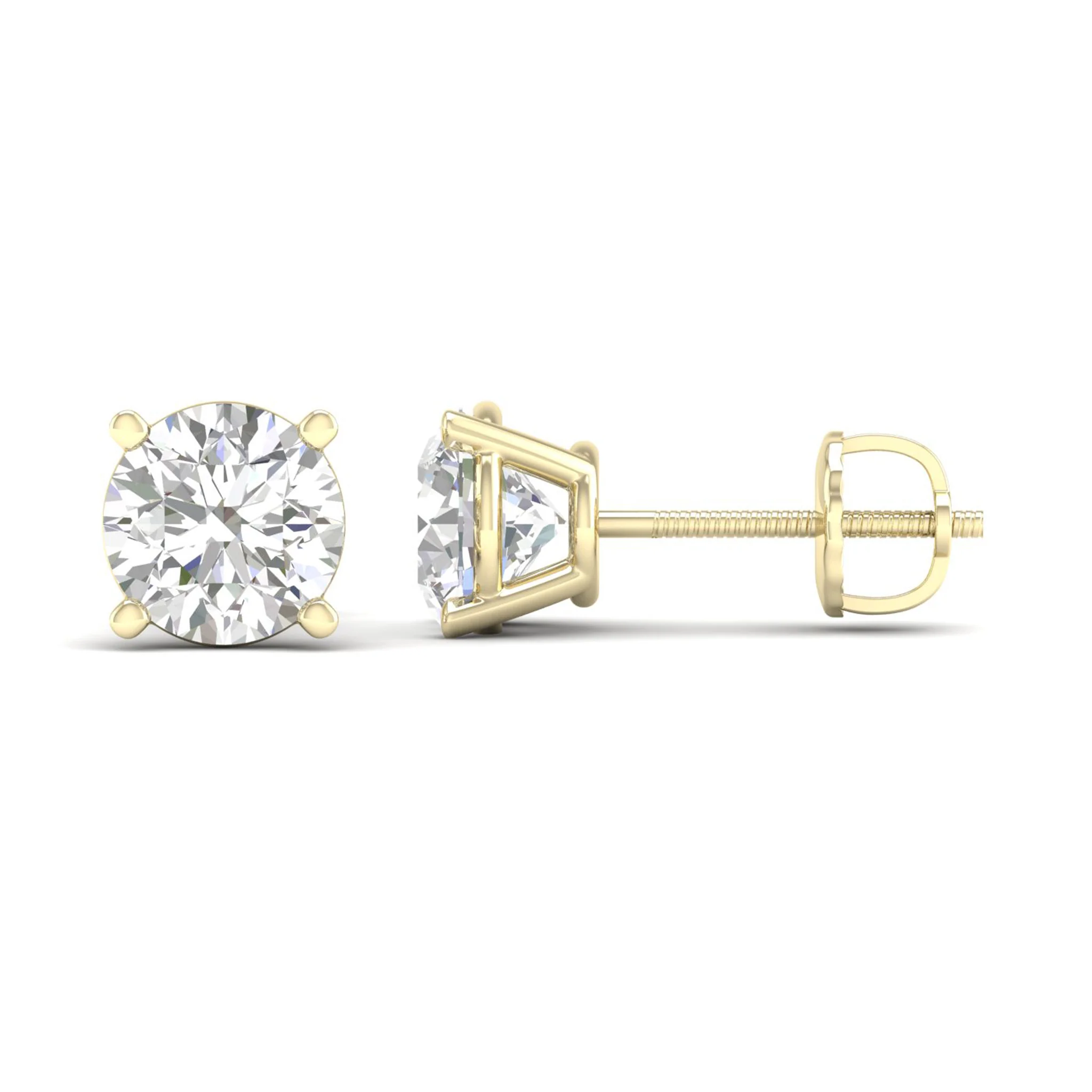 8 ctw Classic Round Solitaire Ear Stud - Image 2