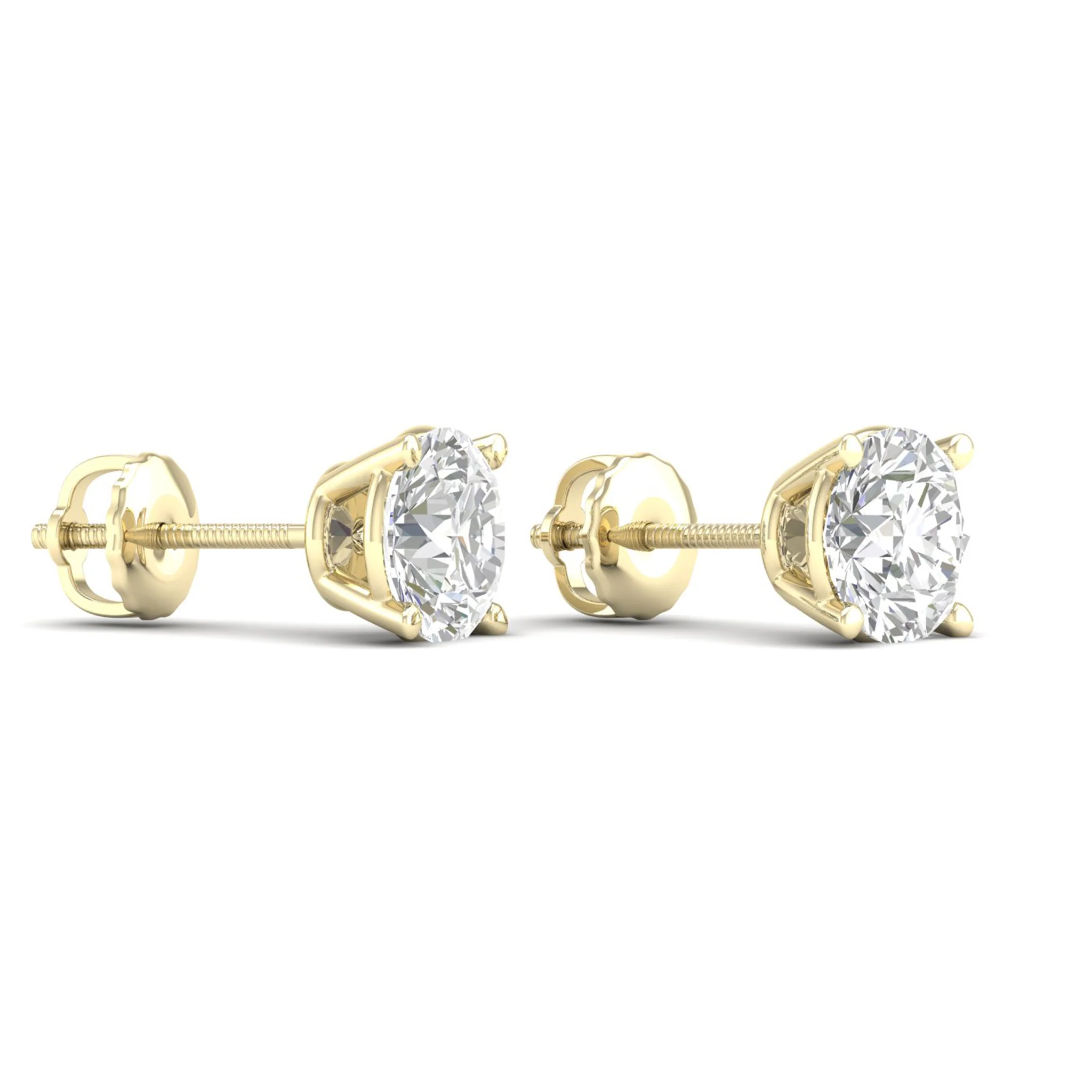 8 ctw Classic Round Solitaire Ear Stud - Image 3