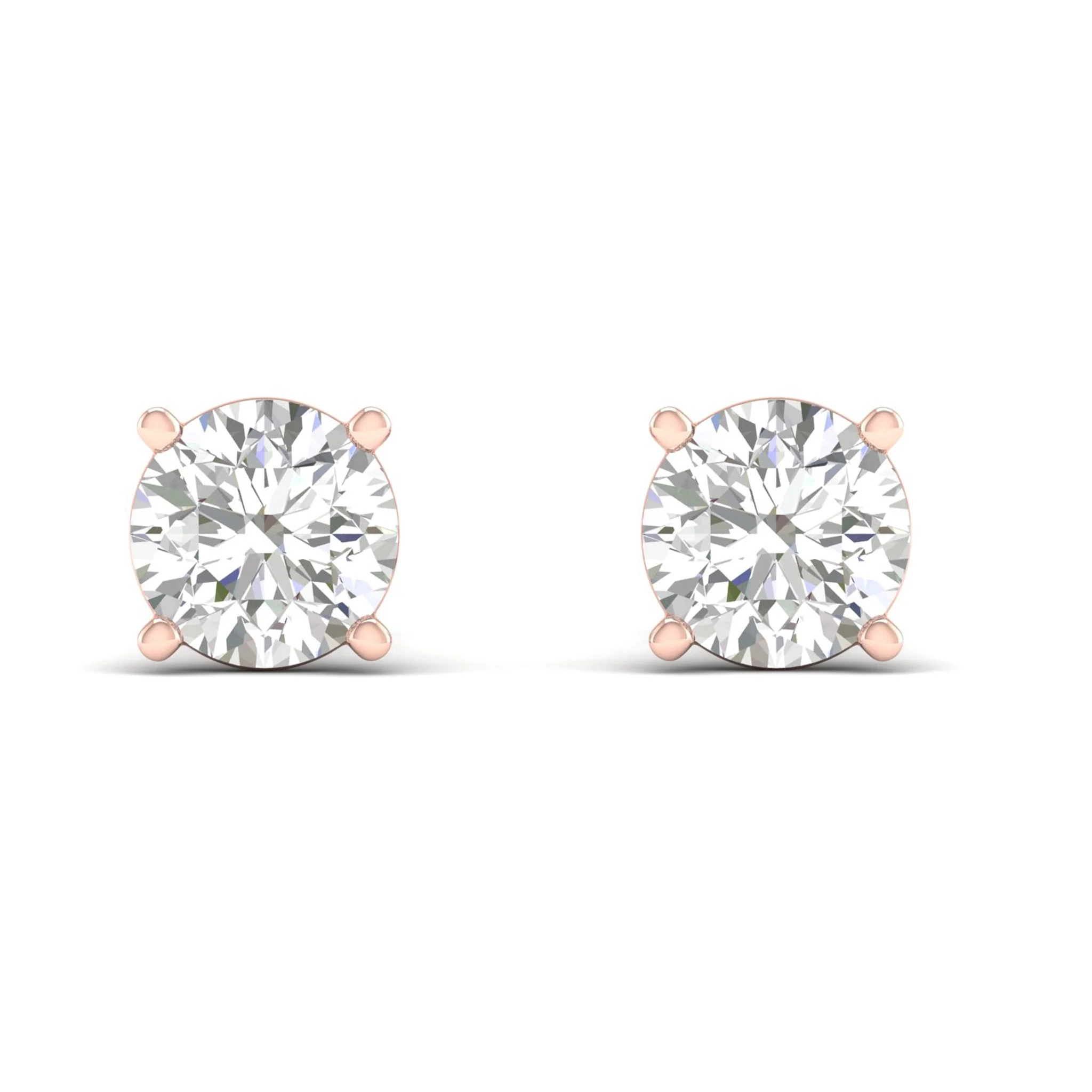 8 ctw Classic Round Solitaire Ear Stud - Image 4