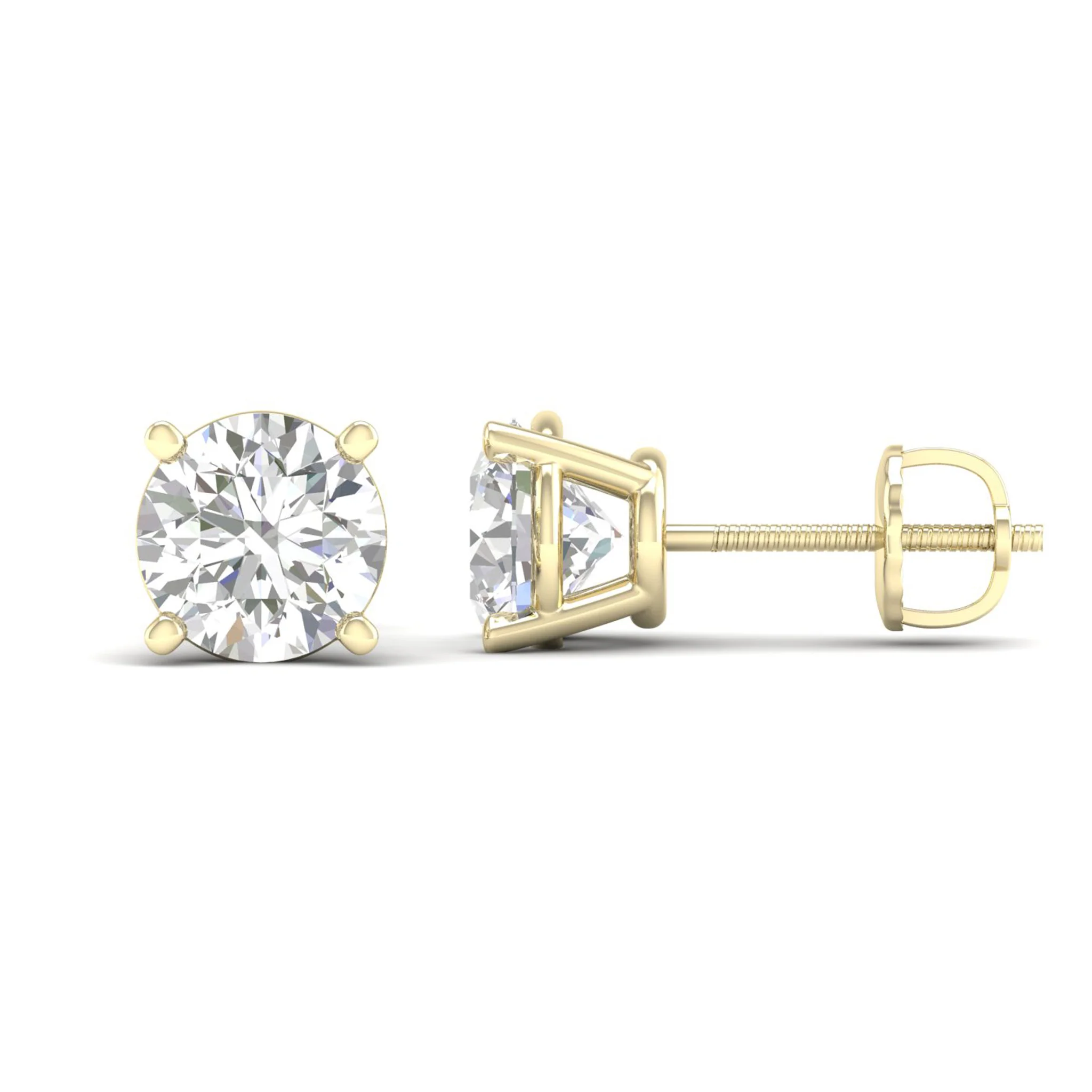 9 ctw Classic Round Solitaire Ear Stud - Image 3