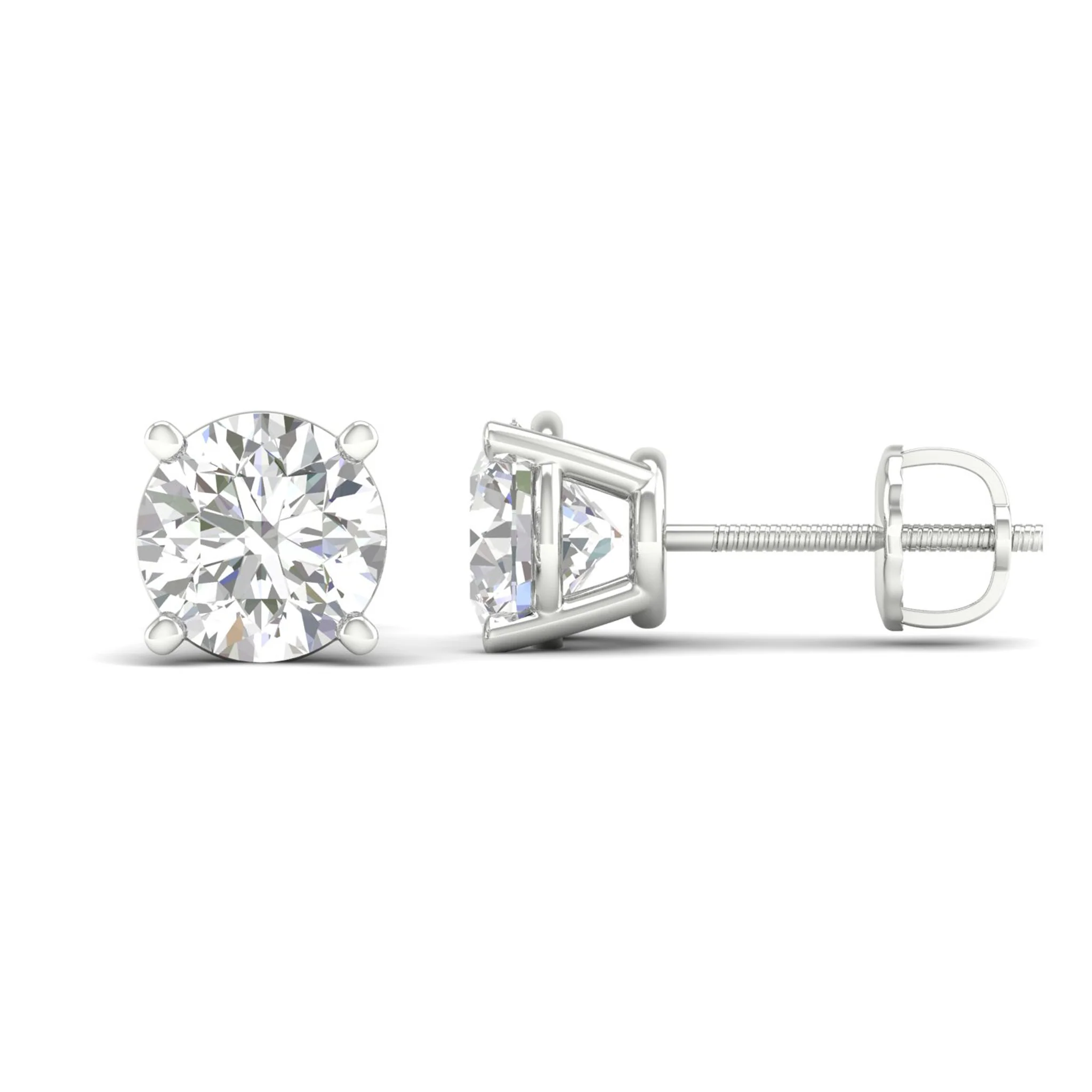 9 ctw Classic Round Solitaire Ear Stud - Image 8