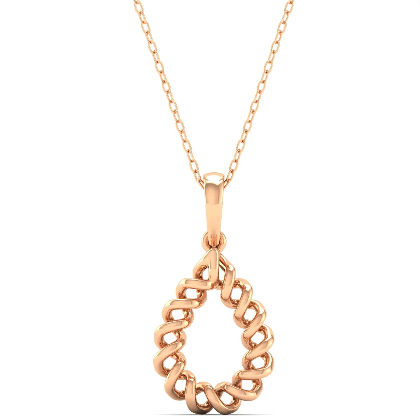 9k Solid Gold Pear Drop Fashion Pendant - Image 4