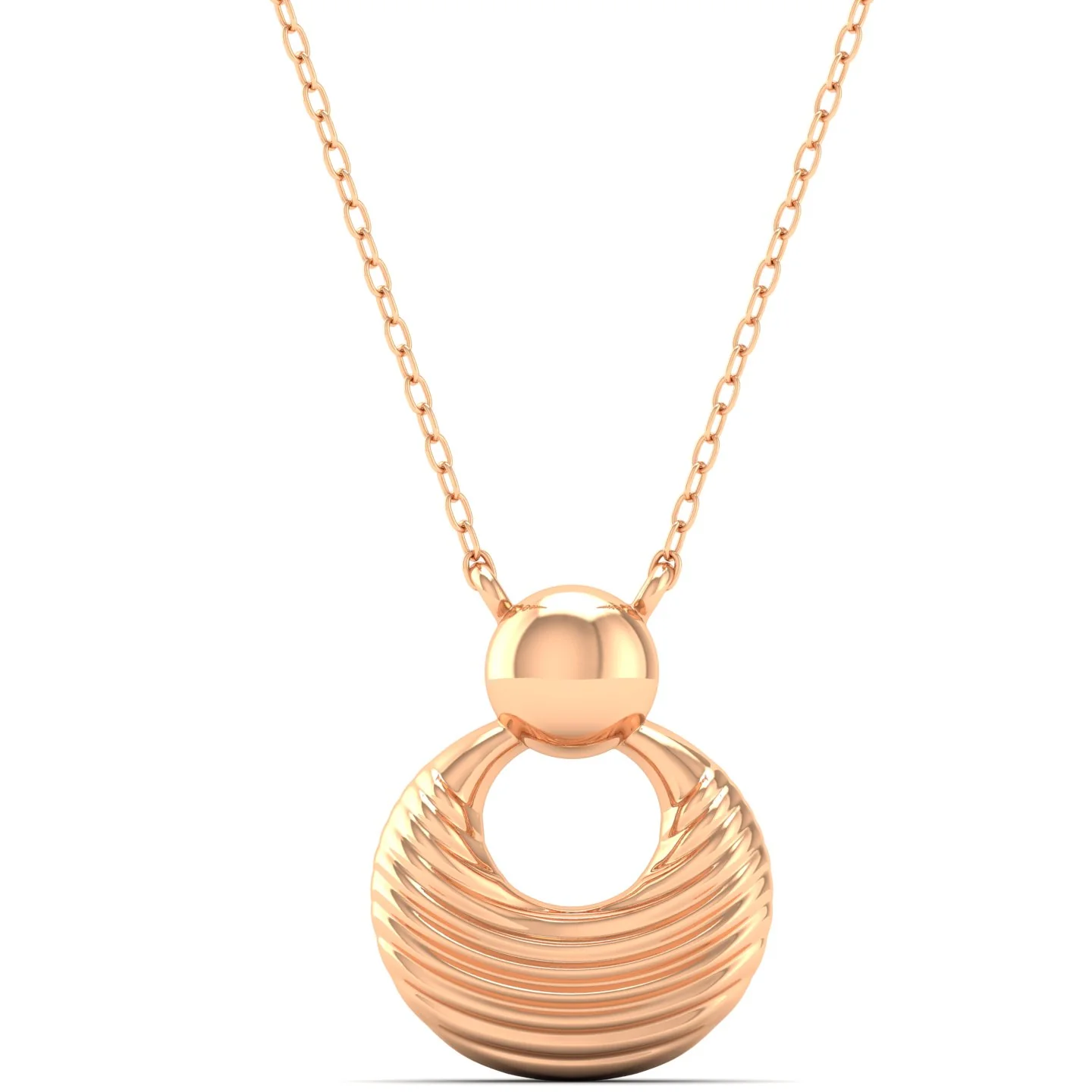 9k Solid Gold Round Women's Fashion Pendant - Image 4