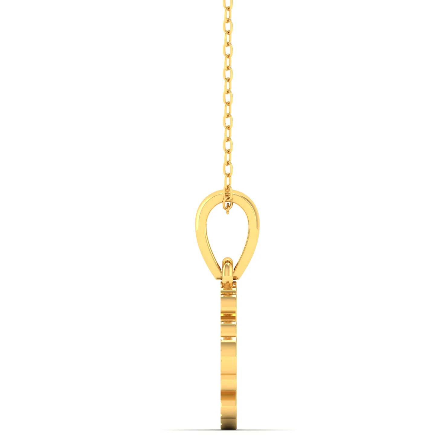 9k Solid Gold Flower Cross Fashion Pendant - Image 3