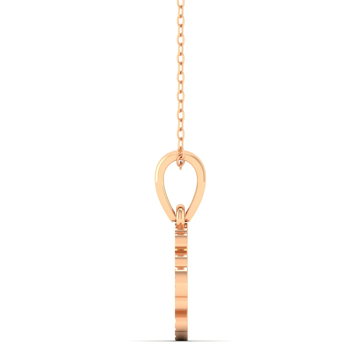 9k Solid Gold Flower Cross Fashion Pendant - Image 5