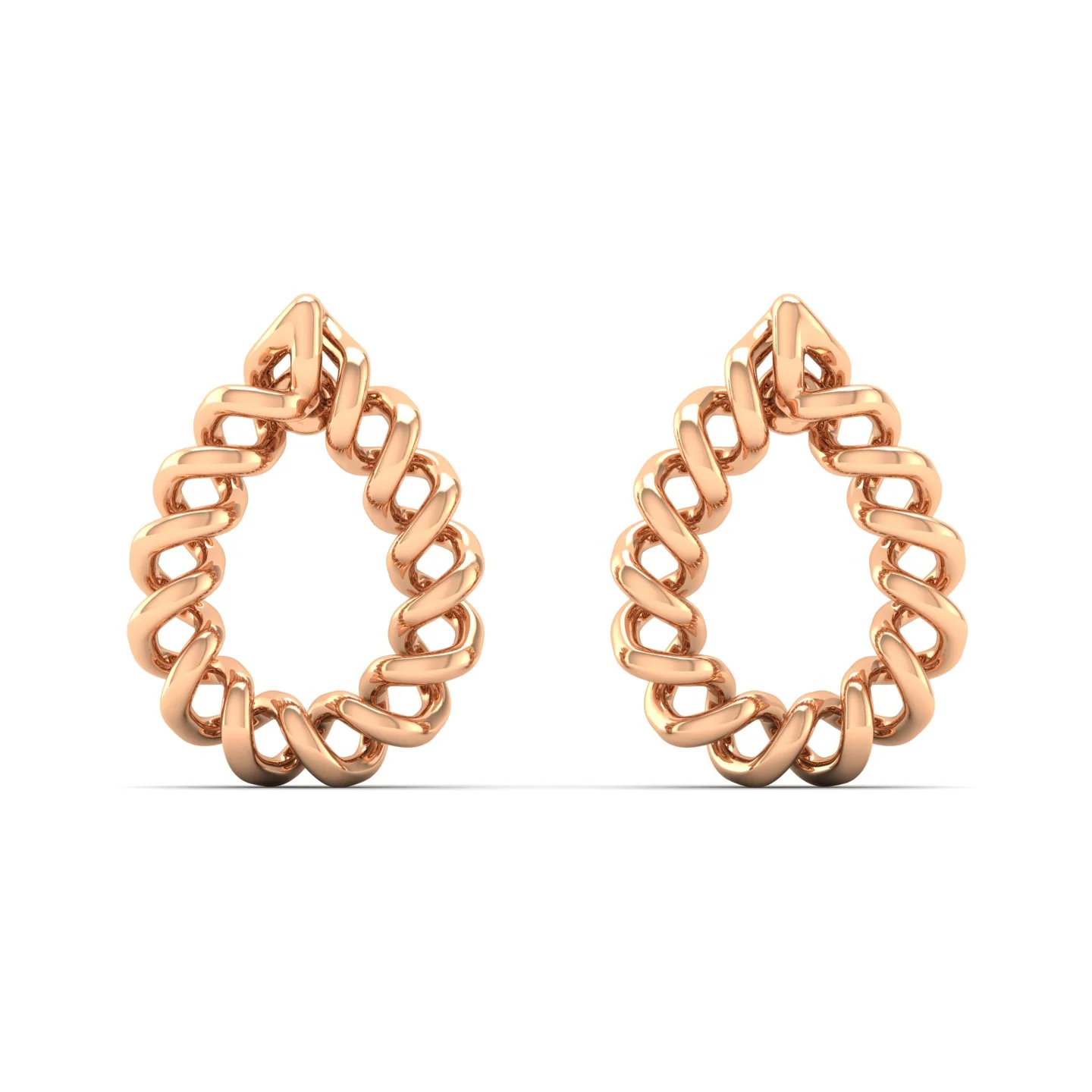 9K Solid Gold Pear Drop Stud Earrings - Image 3