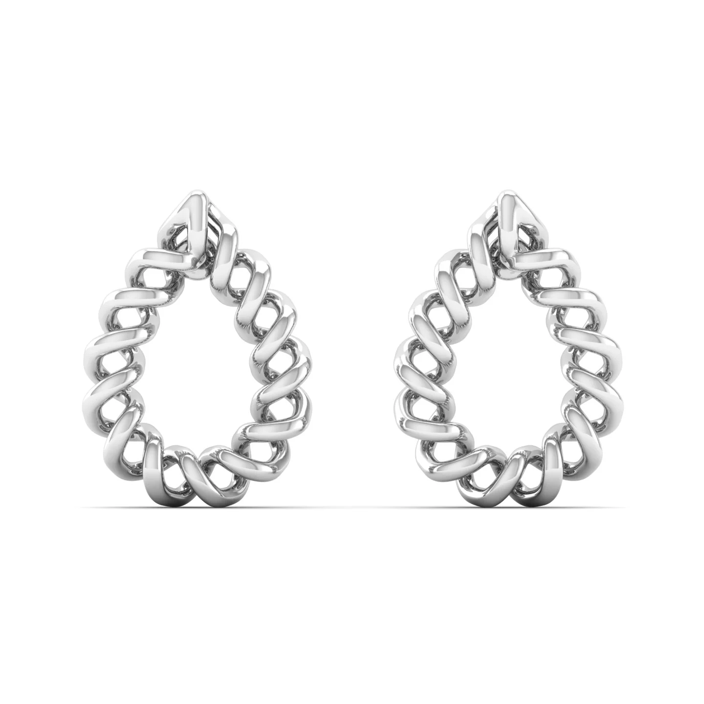 9K Solid Gold Pear Drop Stud Earrings - Image 5