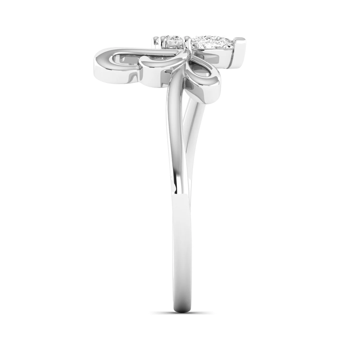 Lab Grown Diamond Butterfly Wing Ring 9k Solid Gold - Image 11
