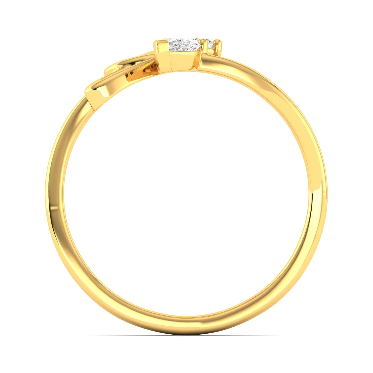 Lab Grown Diamond Butterfly Wing Ring 9k Solid Gold - Image 4