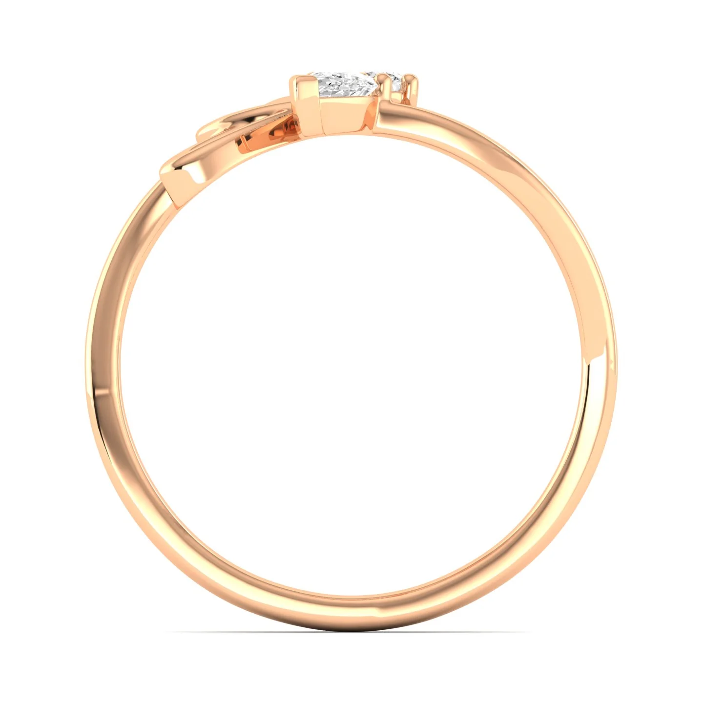 Lab Grown Diamond Butterfly Wing Ring 9k Solid Gold - Image 6