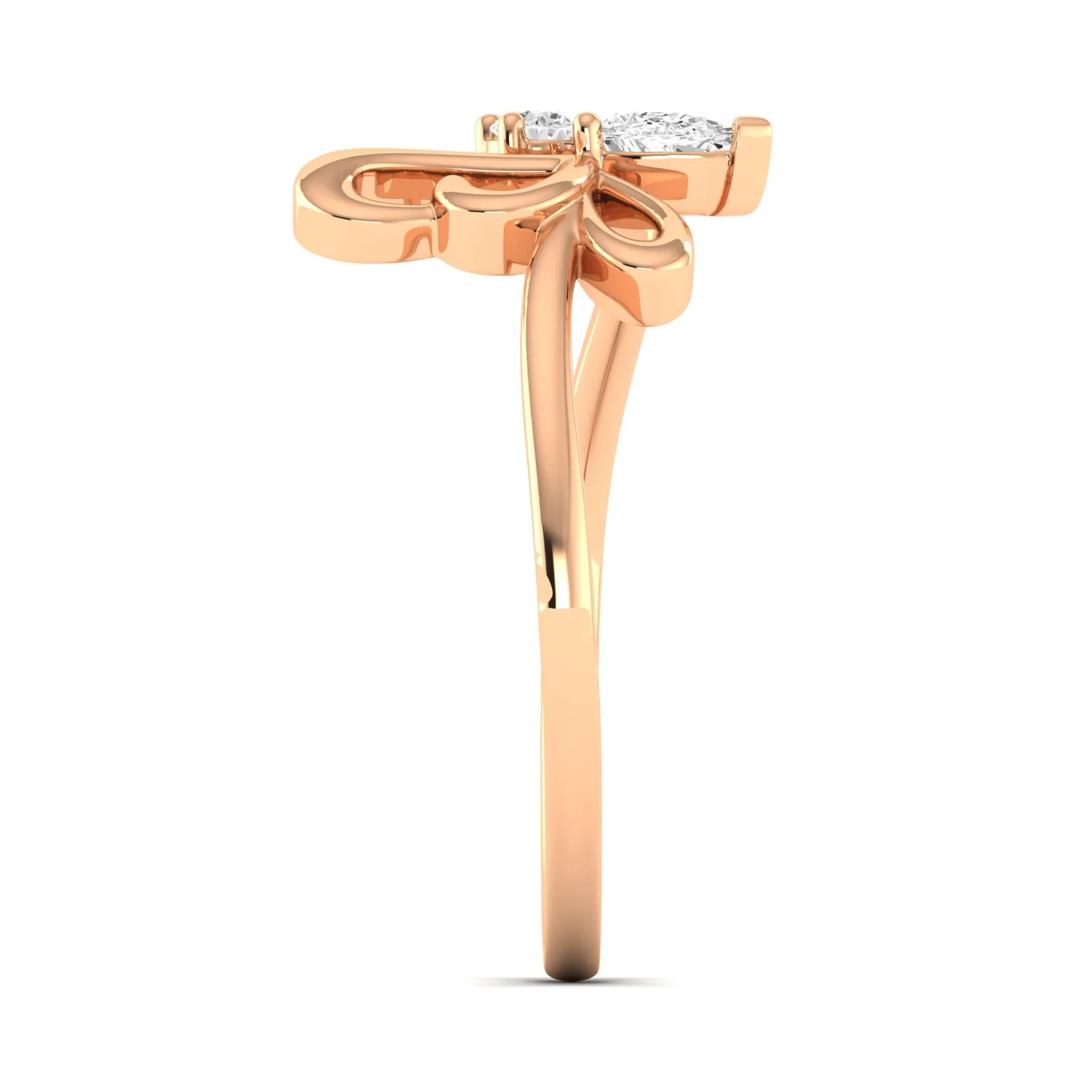 Lab Grown Diamond Butterfly Wing Ring 9k Solid Gold - Image 7