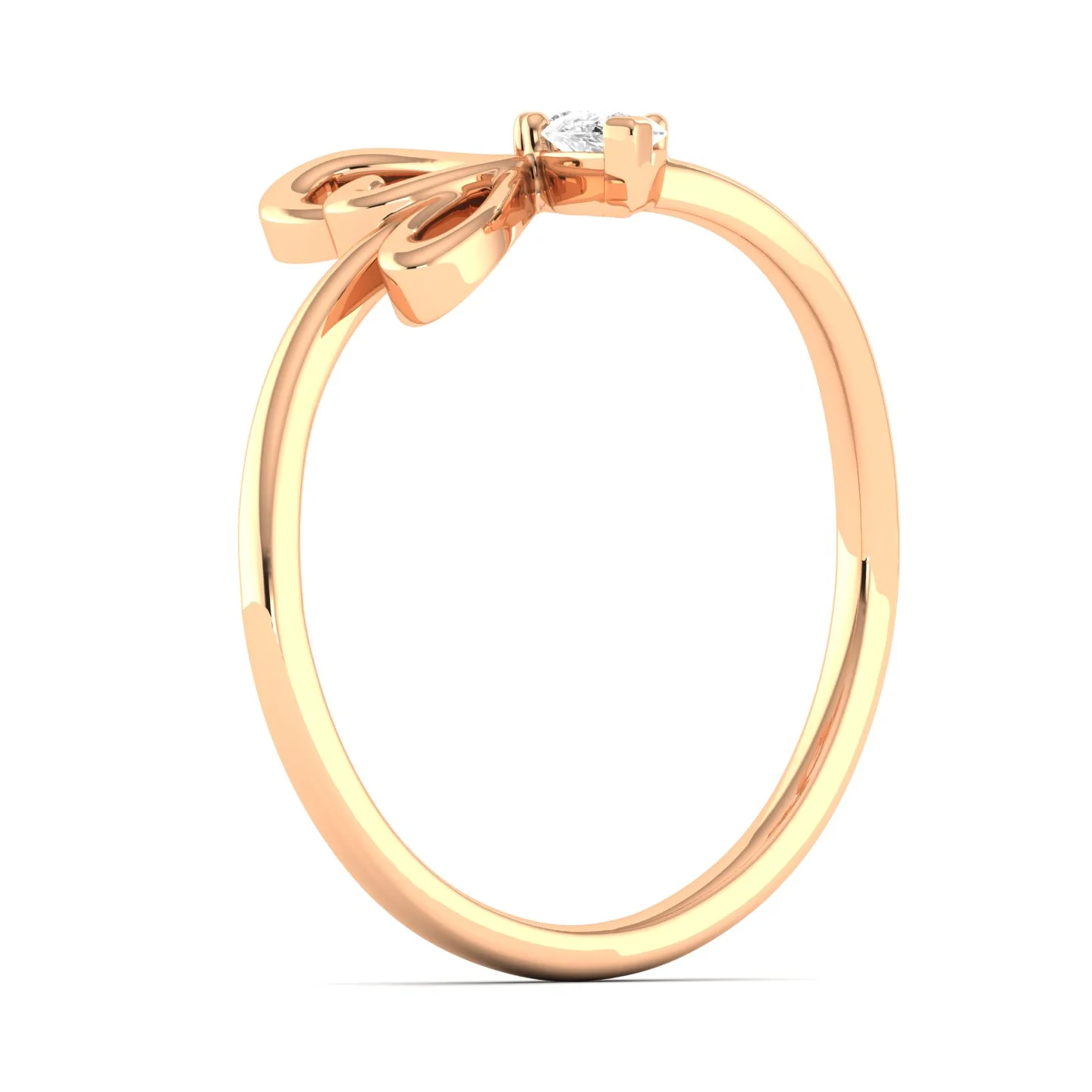 Lab Grown Diamond Butterfly Wing Ring 9k Solid Gold - Image 8