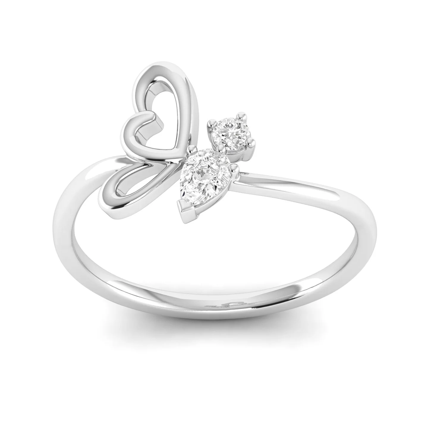 Lab Grown Diamond Butterfly Wing Ring 9k Solid Gold - Image 9