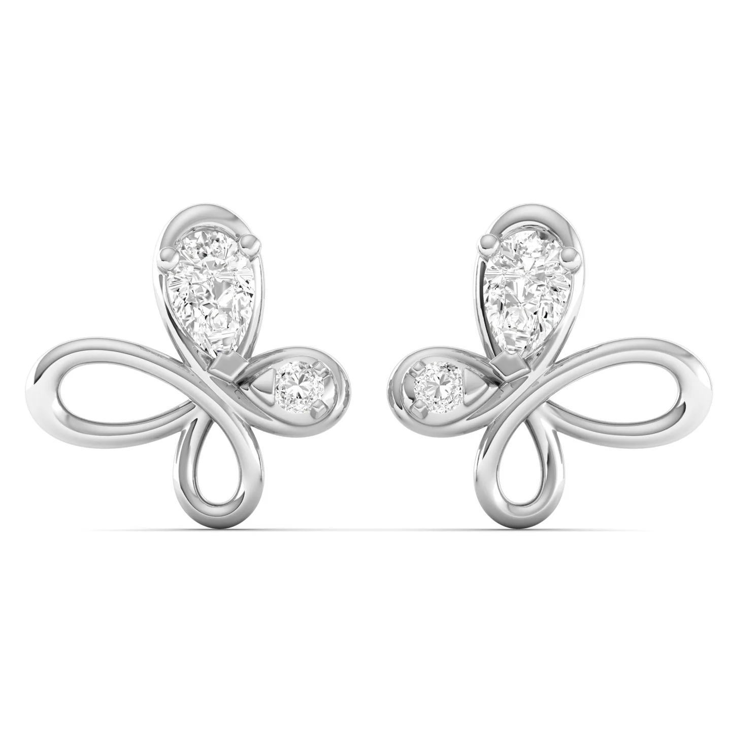 Lab Grown Diamond Flying Butterfly Stud Earrings 9k Solid Gold - Image 7