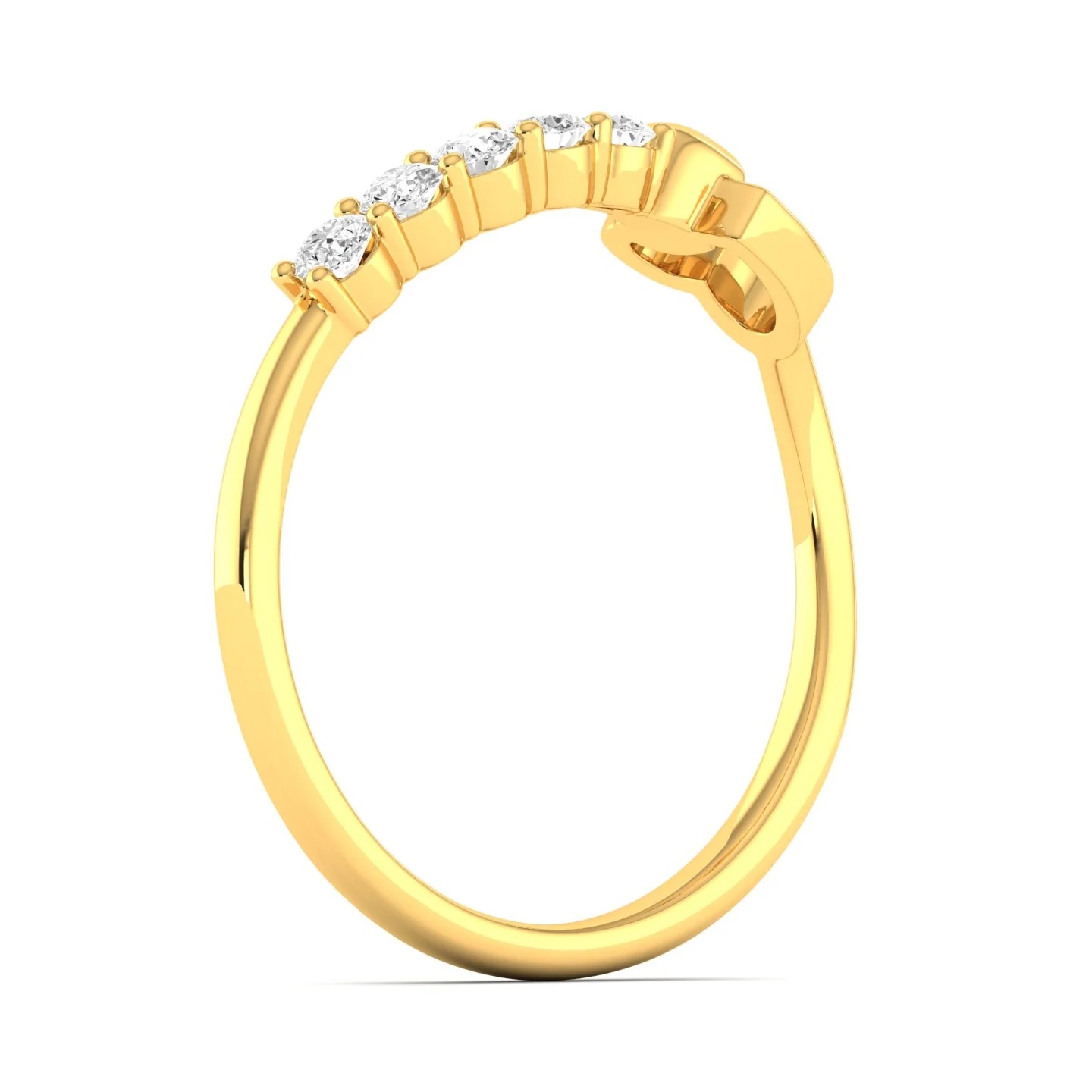 Lab Grown Diamond Double Heart Ring 9k Solid Gold - Image 4