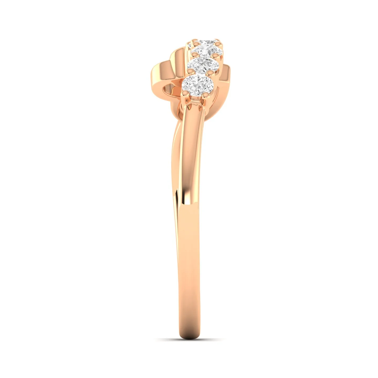 Lab Grown Diamond Double Heart Ring 9k Solid Gold - Image 7