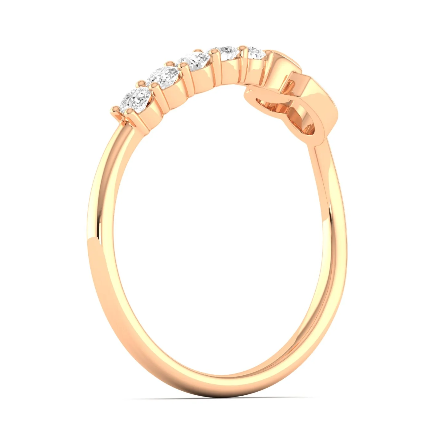 Lab Grown Diamond Double Heart Ring 9k Solid Gold - Image 8
