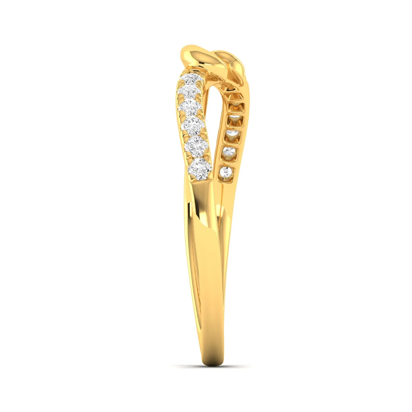 Round Lab Grown Diamond Women's Love Ring Band 9KT Solid Gold - Image 3