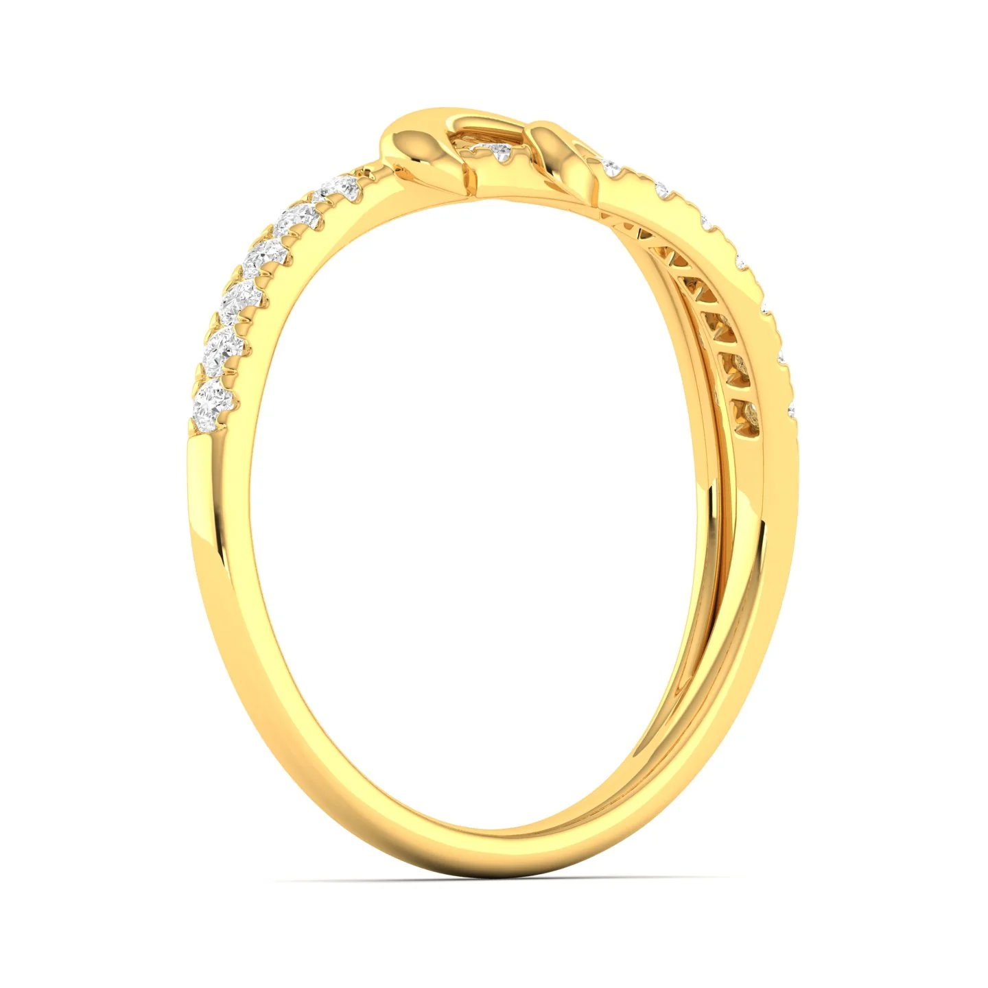 Round Lab Grown Diamond Women's Love Ring Band 9KT Solid Gold - Image 4